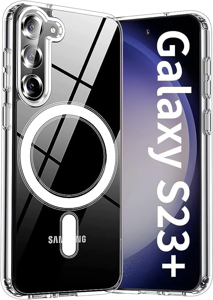 DL3 Mobilak for S23+ Plus/Samsung Galaxy S23+ Case [Compatible with MagSafe] [Strong Magnet] [Non-Yellowing] Magnetic Slim Thin Bumper Phone Cover, Lightweight, and Durable - Clear