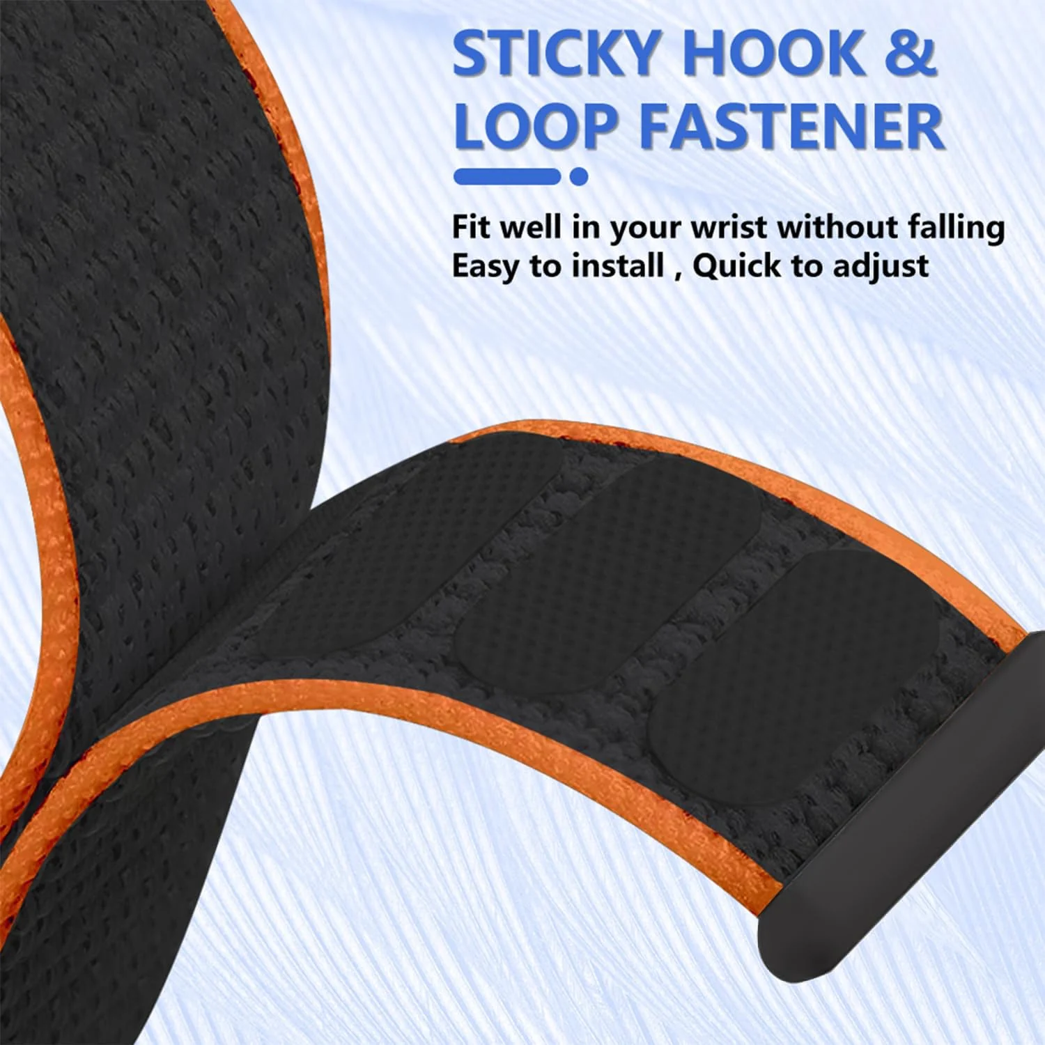 DL3 MOBILAK Elastic Nylon Watch Strap for Huawei Watch Fit 3 / Fit 4 / Fit 4 Pro / Fit 5 / Fit 5 Pro, Black*Orange