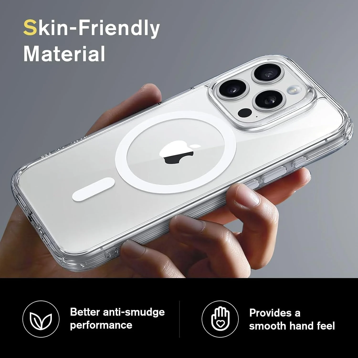 DL3 MOBILAK for iPhone 16 Pro Max Case Clear [Compatible with MagSafe] Slim Magnetic Clear Bumper Case