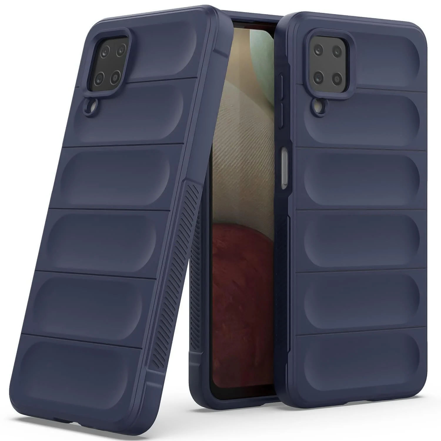DL3 Mobilak Flexible Silicone and TPU Protective Case with Camera Protection for Samsung Galaxy A12 / M12 - Blue