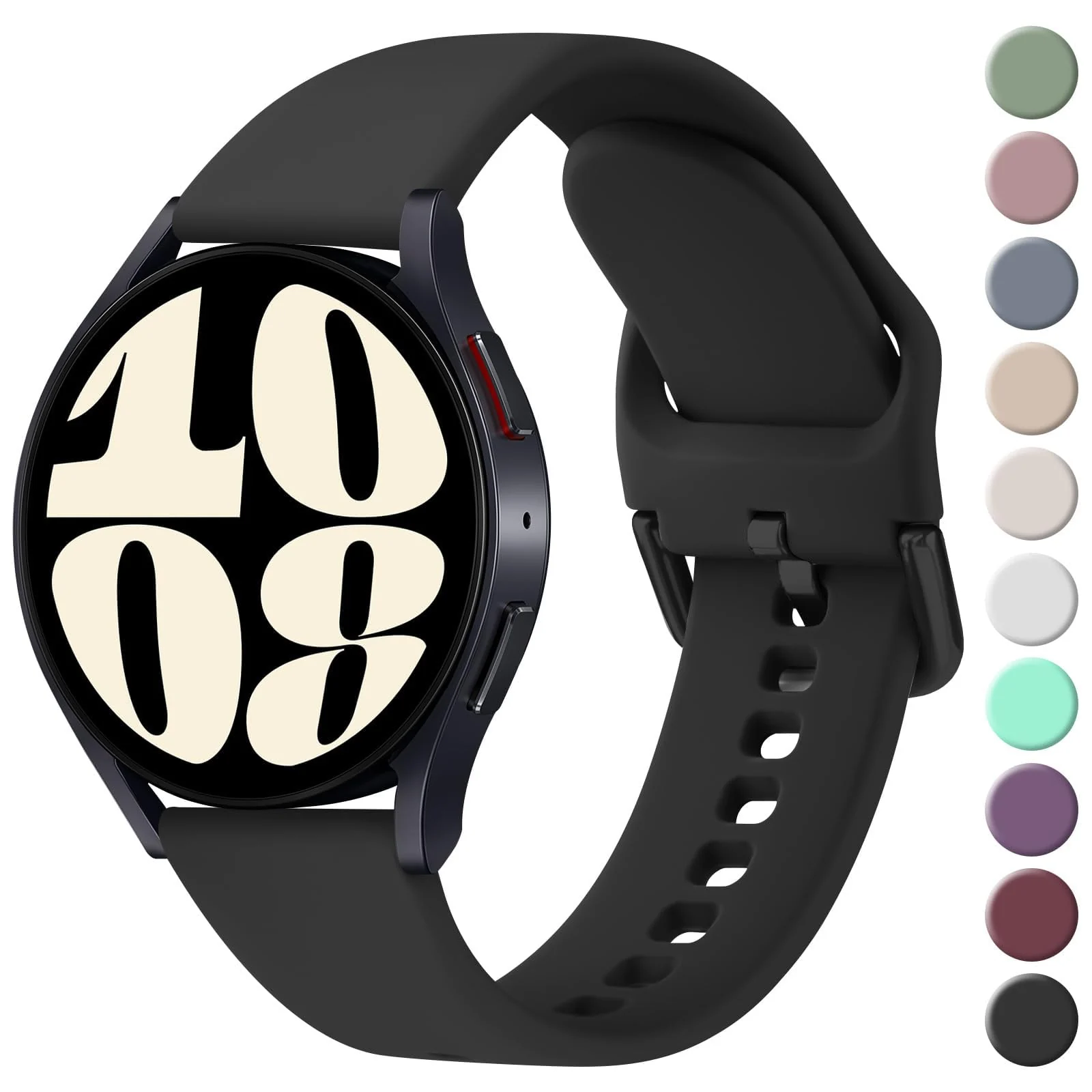 DL3 MOBILAK Silicone Buckle Bands 22MM Strap Compatible with Samsung galaxy watch3 45mm/galaxy 46mm/Gear S3/Huawei watch GT3 46MM/GT2E/GT2 Pro/GT GT2 46MM/Honor Magic Watch2 46mm/Compatible - Black