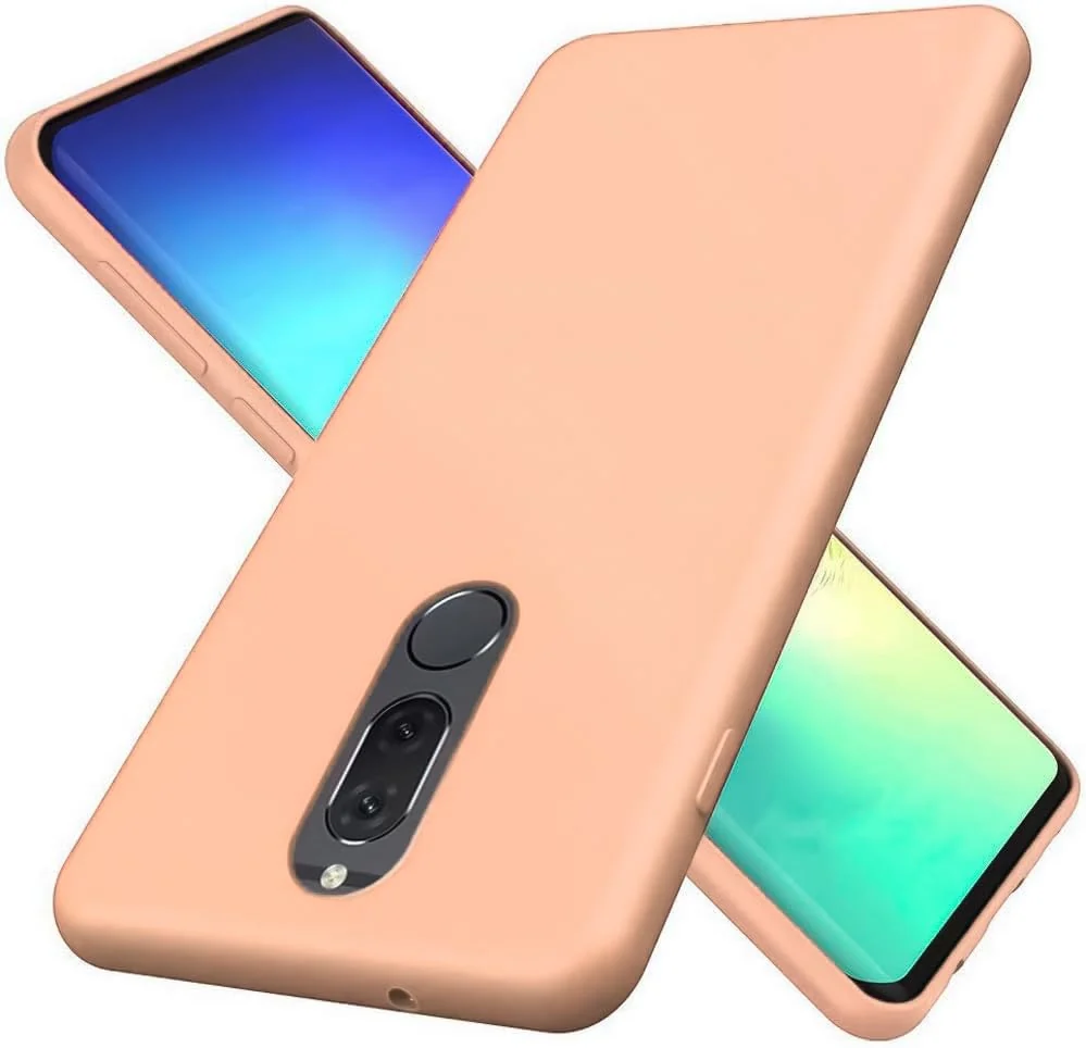 DL3 Mobilak Soft Silicone Protective Case for Huawei Mate 10 Lite with Microfiber Lining and Shockproof Design - Light Orange
