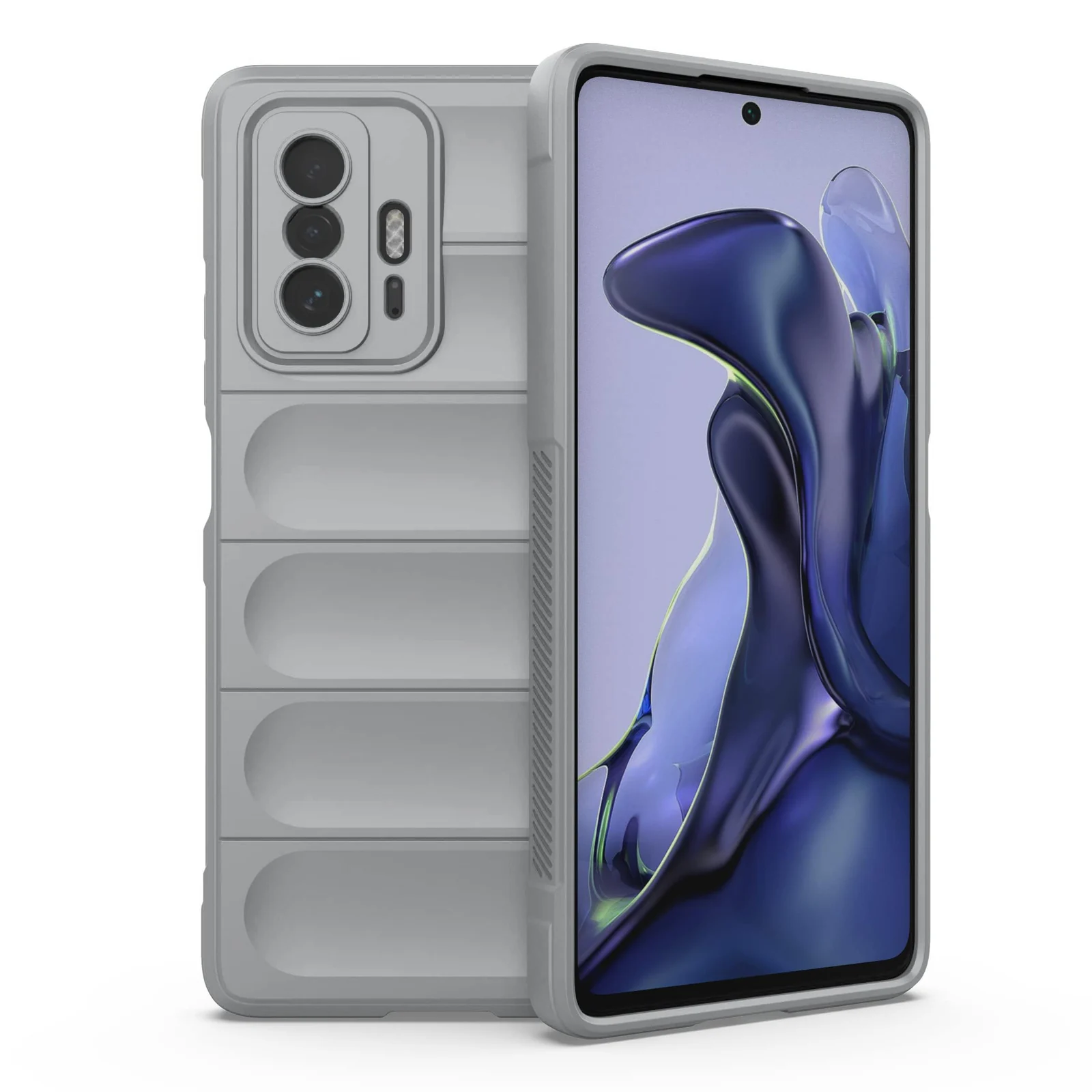 DL3 Mobilak Silicone Case for Xiaomi 11T 5G/Xiaomi 11T Pro 5G Heavy Duty Protective [Slim Fit] Shockproof Soft Flexible Protective Design Shock-Absorption TPU Cover With Camera Protection - Gray