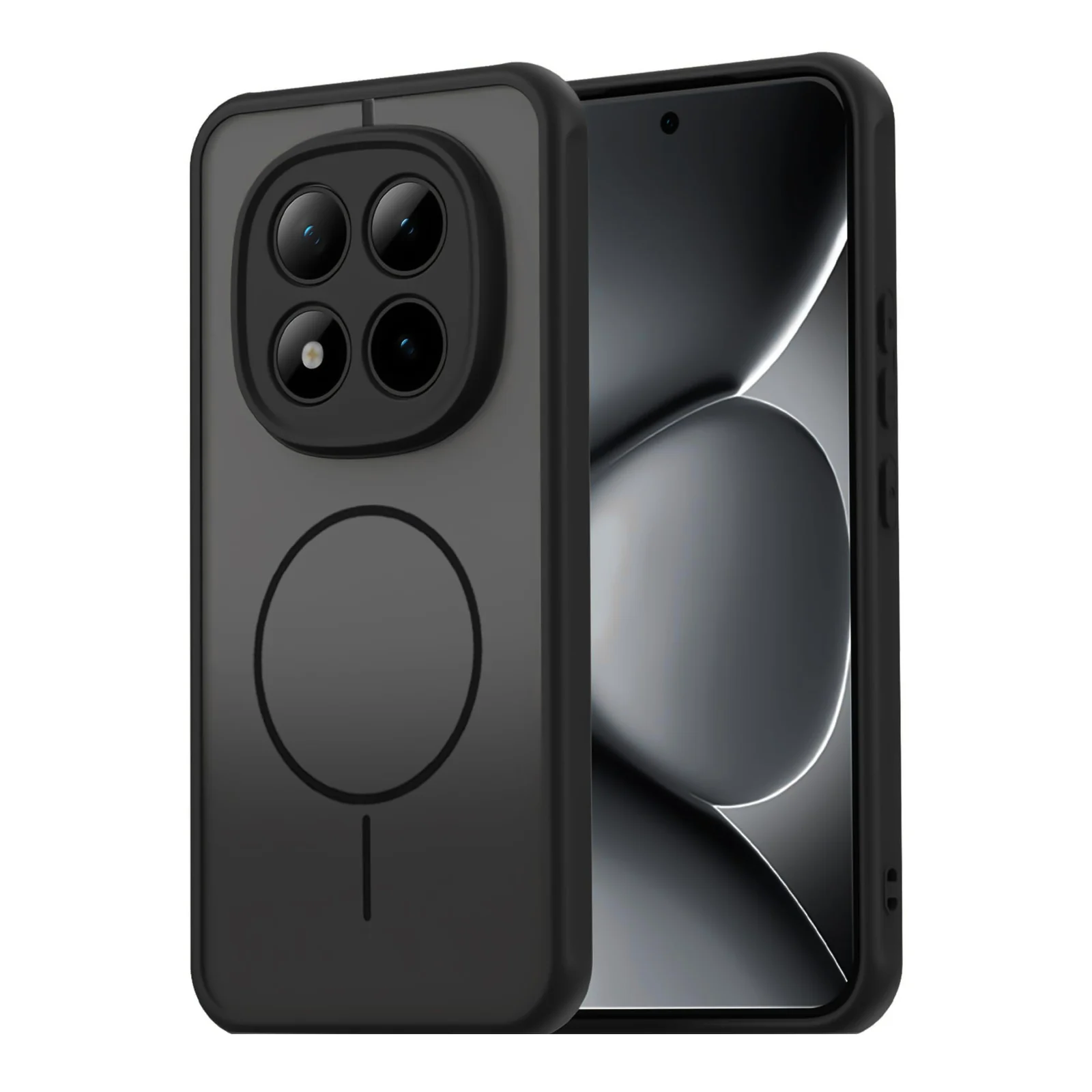 DL3 Mobilak Case For Xiaomi Redmi 10 4G/Redmi 10 2022 Translucent Matte PC Back & Soft TPU Edge, [Not Compatible with MagSafe] Anti-Scratch Shockproof Cover with Full Camera Protection - Black