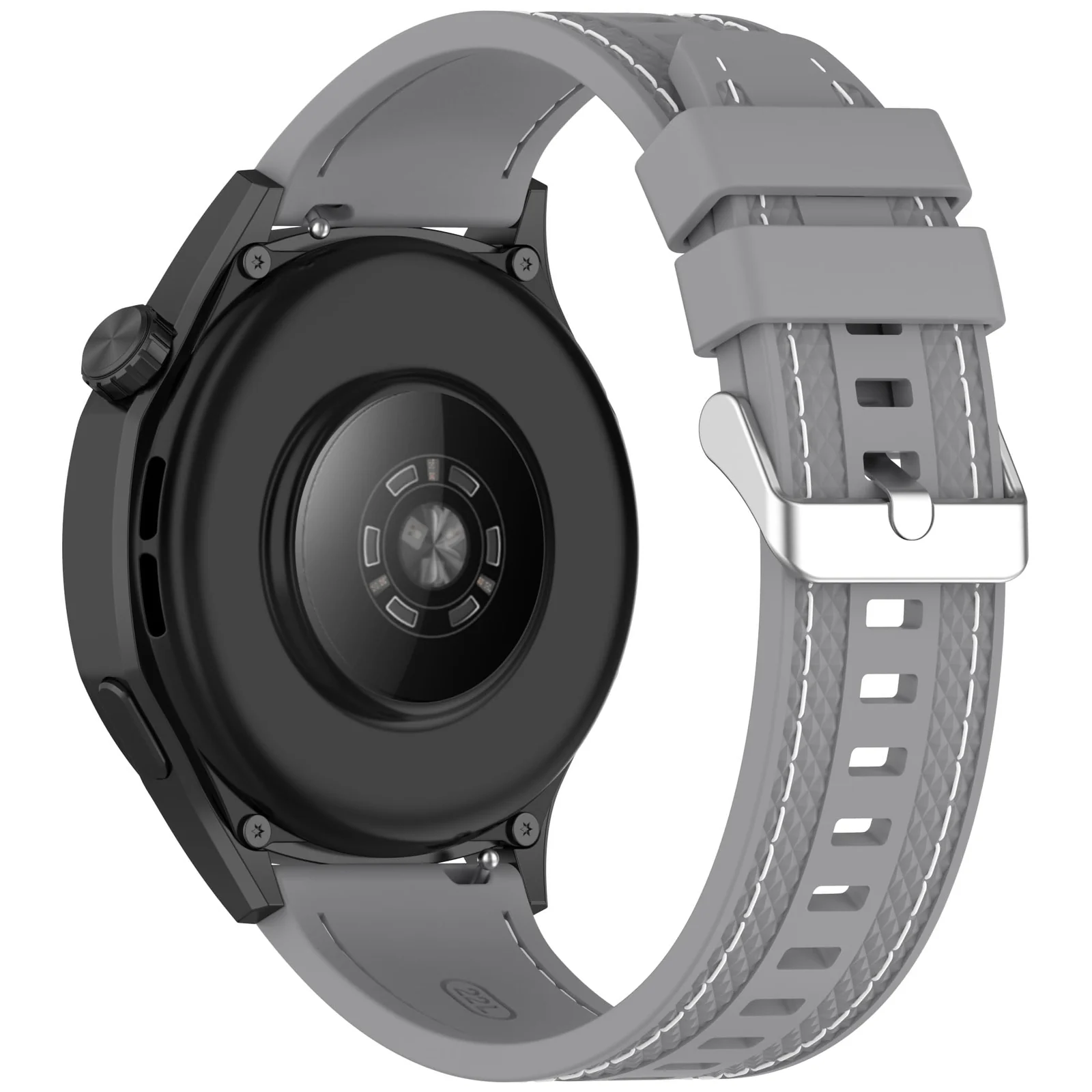 DL3 Mobilak 22mm Rubber Strap Compatible with Huawei Watch GT 6 46mm/GT 6 Pro/GT5 46mm/GT 5 Pro/GT4 46mm/GT 3 Pro, Soft Durable Bracelet Nylon Silicone Replacement Band for Huawei Watch 4 Pro/Watch 3 - Gray
