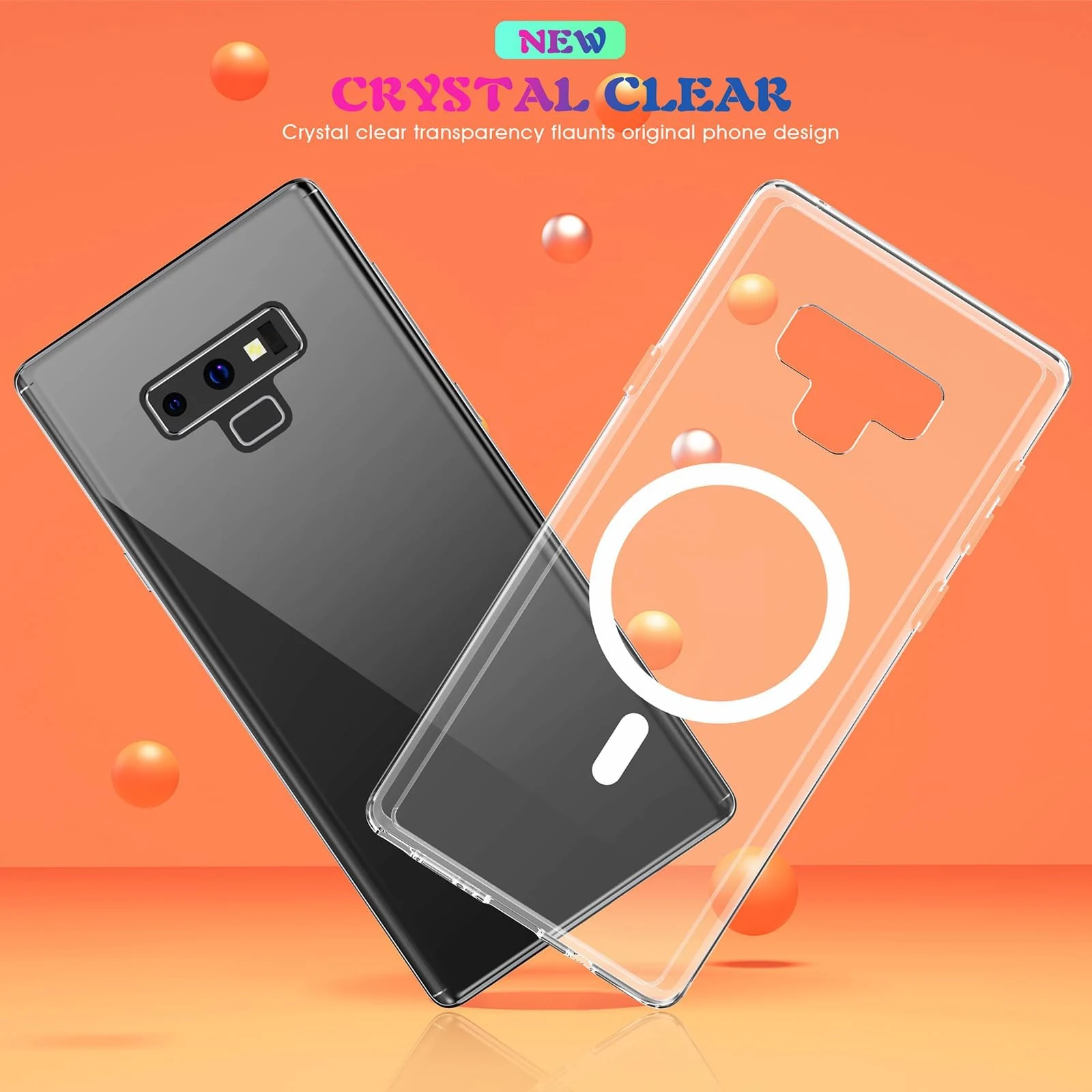 DL3 MOBILAK MagSafe-Compatible Phone Case for Samsung Galaxy Note 9, Clear