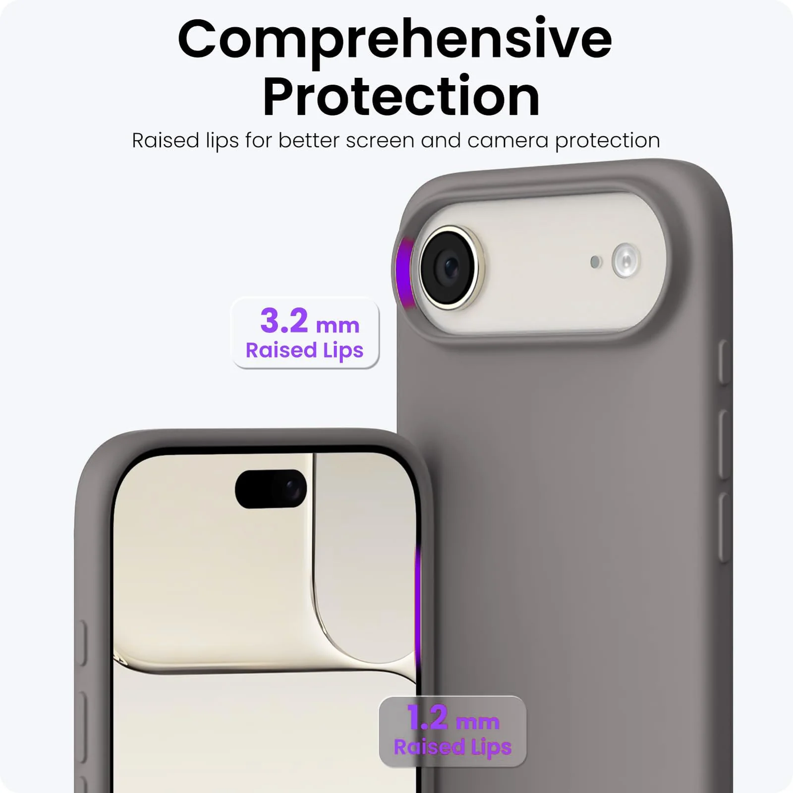DL3 Mobilak Liquid Silicone Protective Case for iPhone 17 Air 6.5-Inch with Microfiber Lining and Shockproof Design - Gray