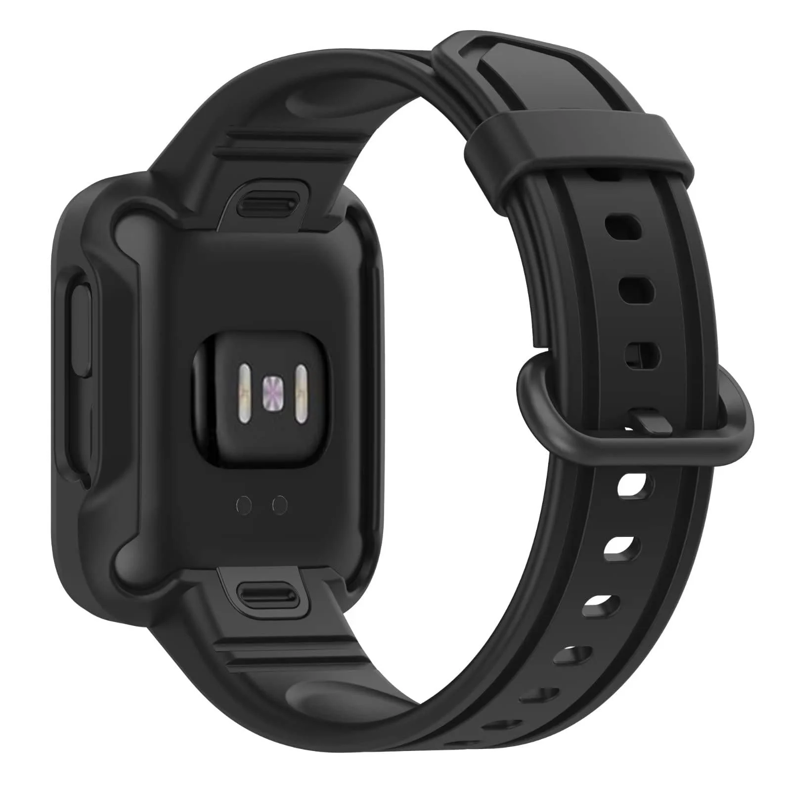 DL3 Mobilak Replacement Wrist Band Compatible with Xiaomi MI Watch Lite/Redmi Watch 2 Lite/Poco Watch/Redmi Watch 2/Horloge 2, Adjustable Soft Silicone Wrist Strap with Cover ( ), unisex-adult - Black