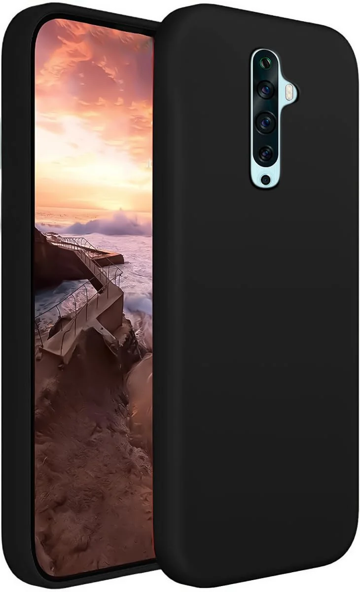 DL3 Mobilak Soft Silicone Protective Case for ppo Reno 2F / Reno 2Z with Microfiber Lining and Shockproof Design - Black