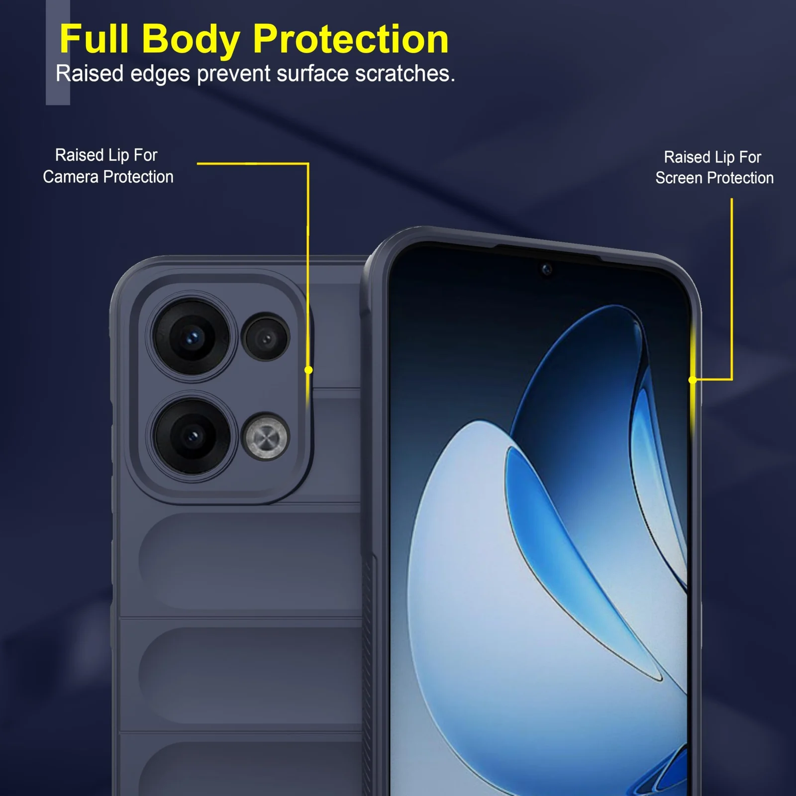 DL3 Mobilak Flexible Silicone and TPU Protective Case with Camera Protection for OPPO Reno 13 5G - Blue