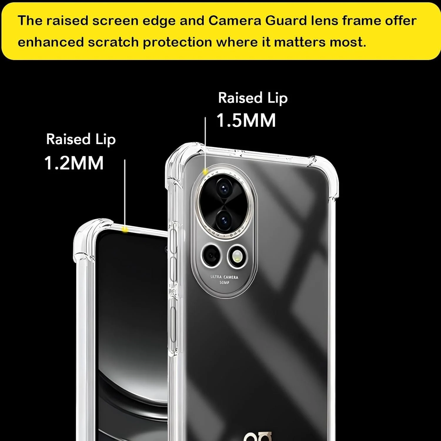 DL3 Mobilak Case Compatible with Huawei Nova 13 / Nova 12, Cover Silicone Transparent TPU Gorilla Anti-shock Protector Camera Shockproof Corners - Clear