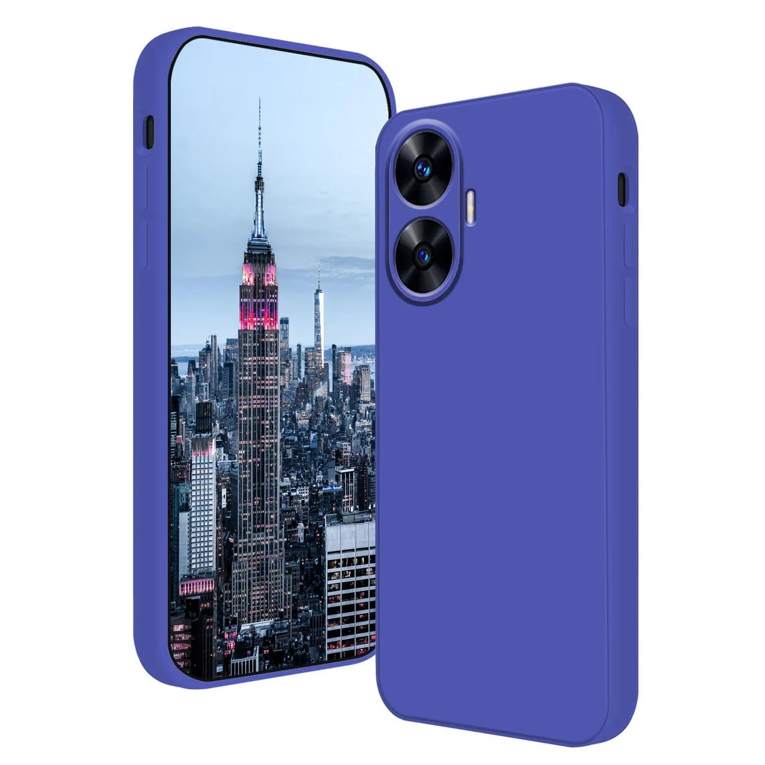 DL3 Mobilak Silicone Protective Case for realme C55 / realme Narzo N55, Shock-absorbing protection, Scratch-resistant surface, Soft microfiber lining - Light Blue