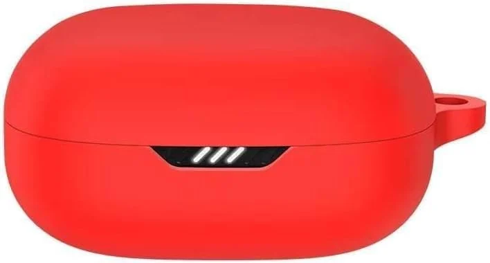 DL3 Mobilak Silicone Case Compatible with JBL Wave 300 TWS Earbuds, Soft Silicone Protective Case Cover, Shockproof Sleeve with Carabiner For JBL Wave 300 TWS - Red