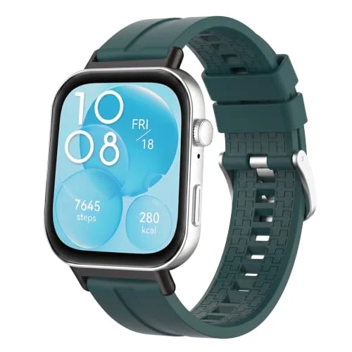 MOBIGON Soft TPU Silicone Sport Strap for Huawei Watch Fit 3 / 4 / 4 Pro / 5 / 5 Pro, Green