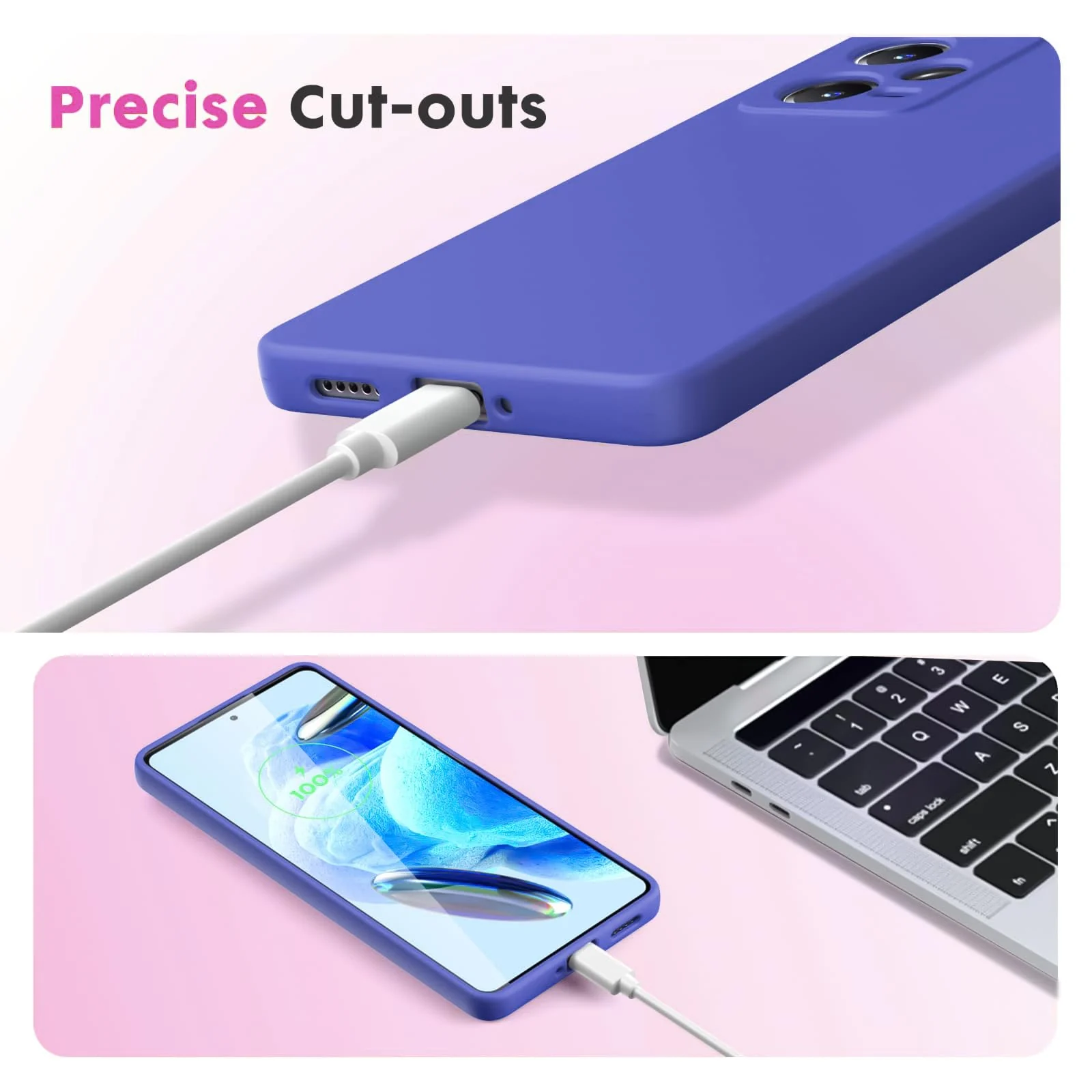 DL3 Mobilak Liquid Silicone Protective Case with Soft Microfiber Lining with Full Camera Protection for Xiaomi Redmi Note 12 Pro Plus 5G - Light Blue