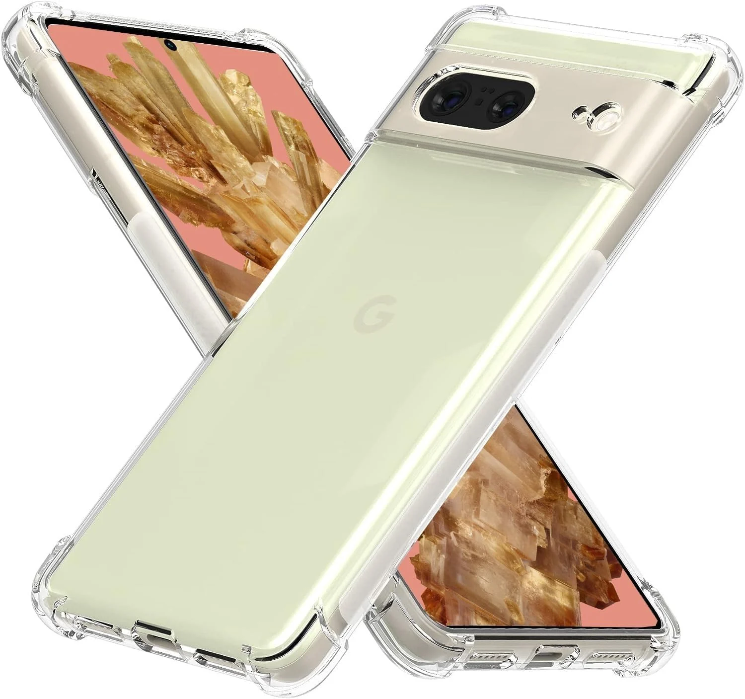 DL3 Mobilak Case Compatible with Google Pixel 8, Cover Silicone TPU Gorilla Anti-shock Protector Camera Shockproof Corners - Clear