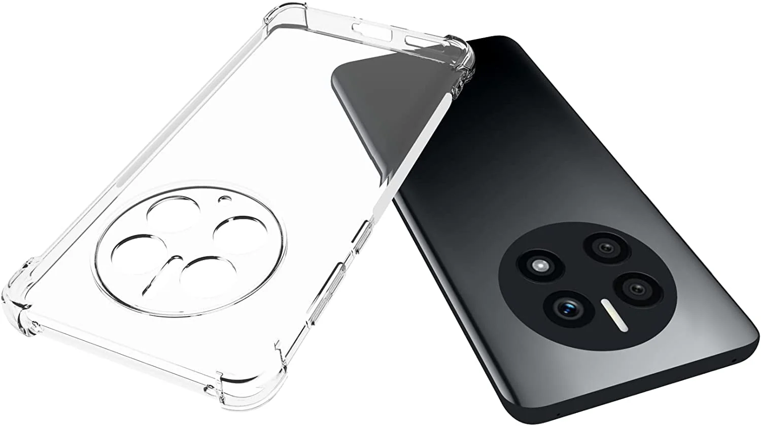 DL3 Mobilak Case Compatible with Huawei Mate 50 Pro, Cover Silicone Transparent TPU Gorilla Anti-shock Protector Camera Shockproof Corners - Clear