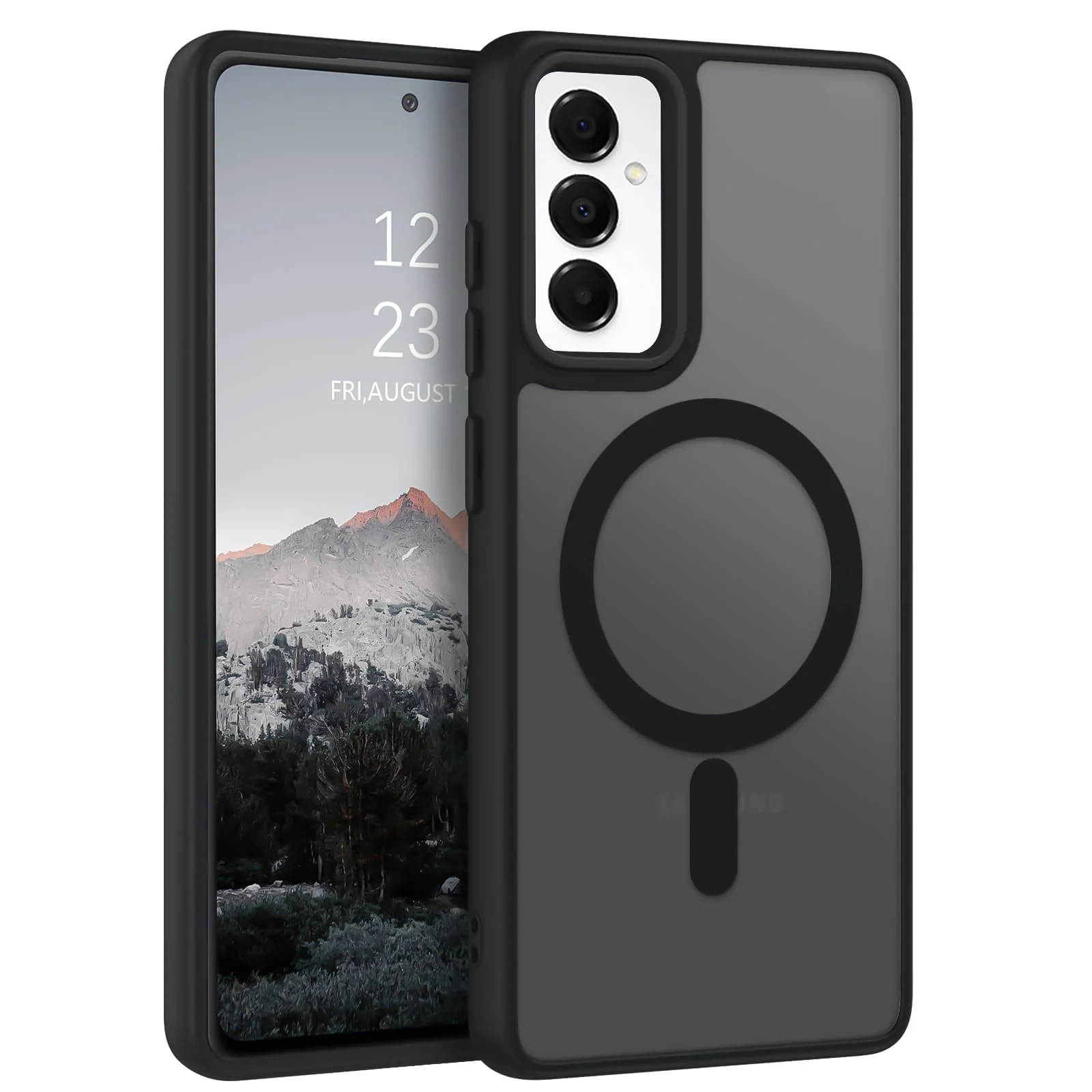 DL3 Mobilak Dl3 Mobailk Samsung Galaxy A35 5G Case - Slim & Lightweight Frosted Cover with Decorative Ring (Non-Magnetic, Not Compatible With MagSafe), Shockproof, Anti-Scratch, Full Protection - Black