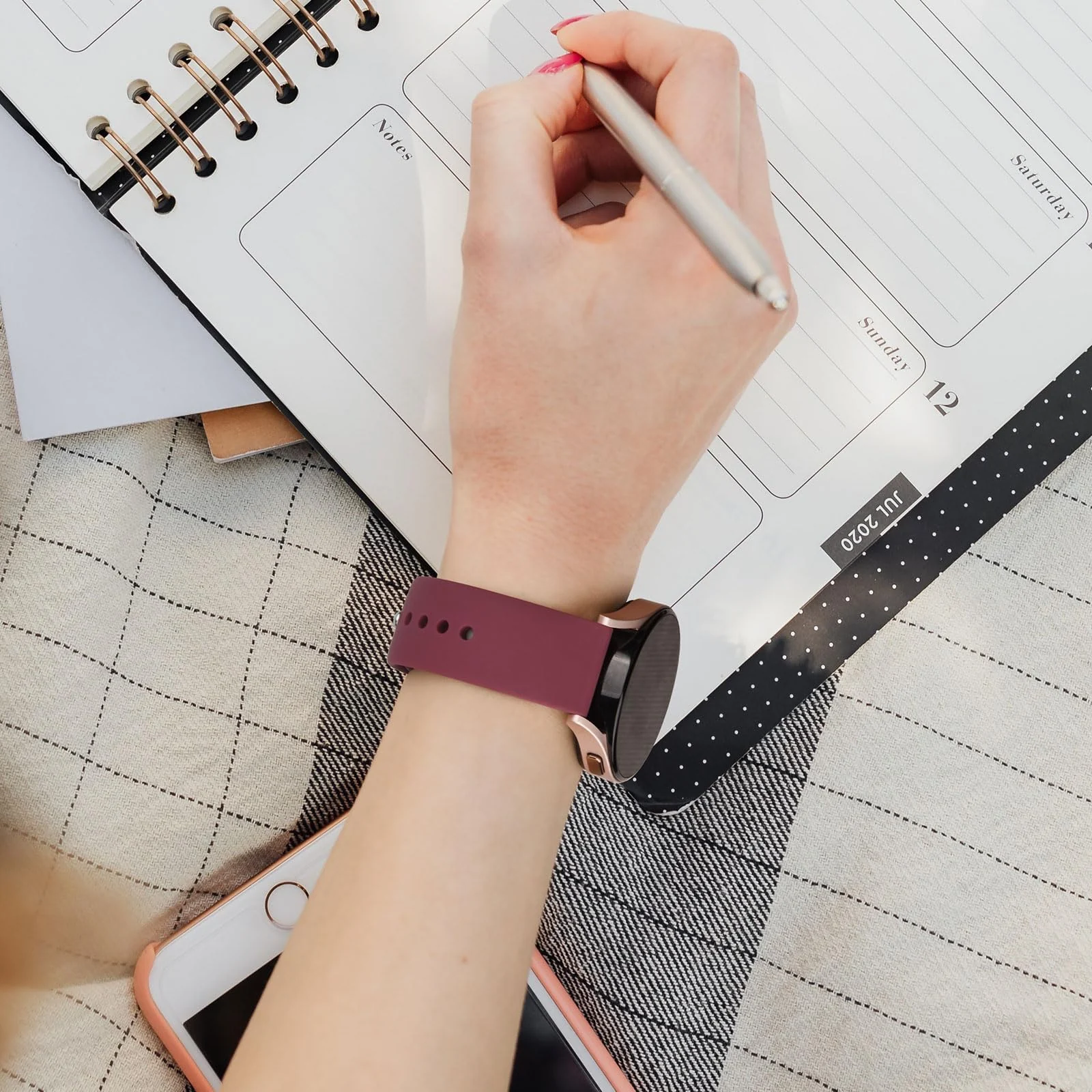 DL3 Mobilak Straps Compatible with Xiaomi Redmi Watch 5 Active/Redmi Watch 5 Lite Bracelets for Men Women, 22mm Soft Silicone Strap, Waterproof Adjustable Band Sports Replacement - Wine Red