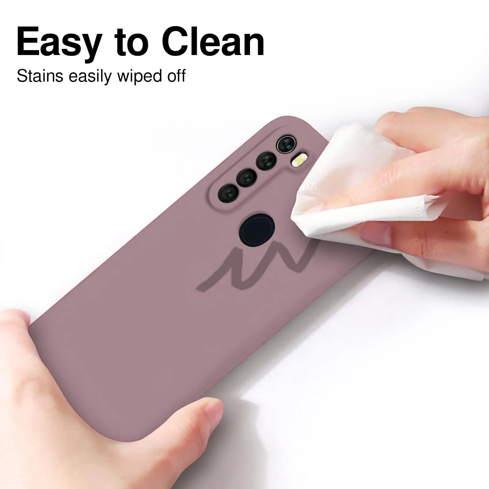 DL3 Mobilak Soft Silicone Protective Case for Xiaomi Redmi Note 8 with Microfiber Lining and Shockproof Design - Cashmere