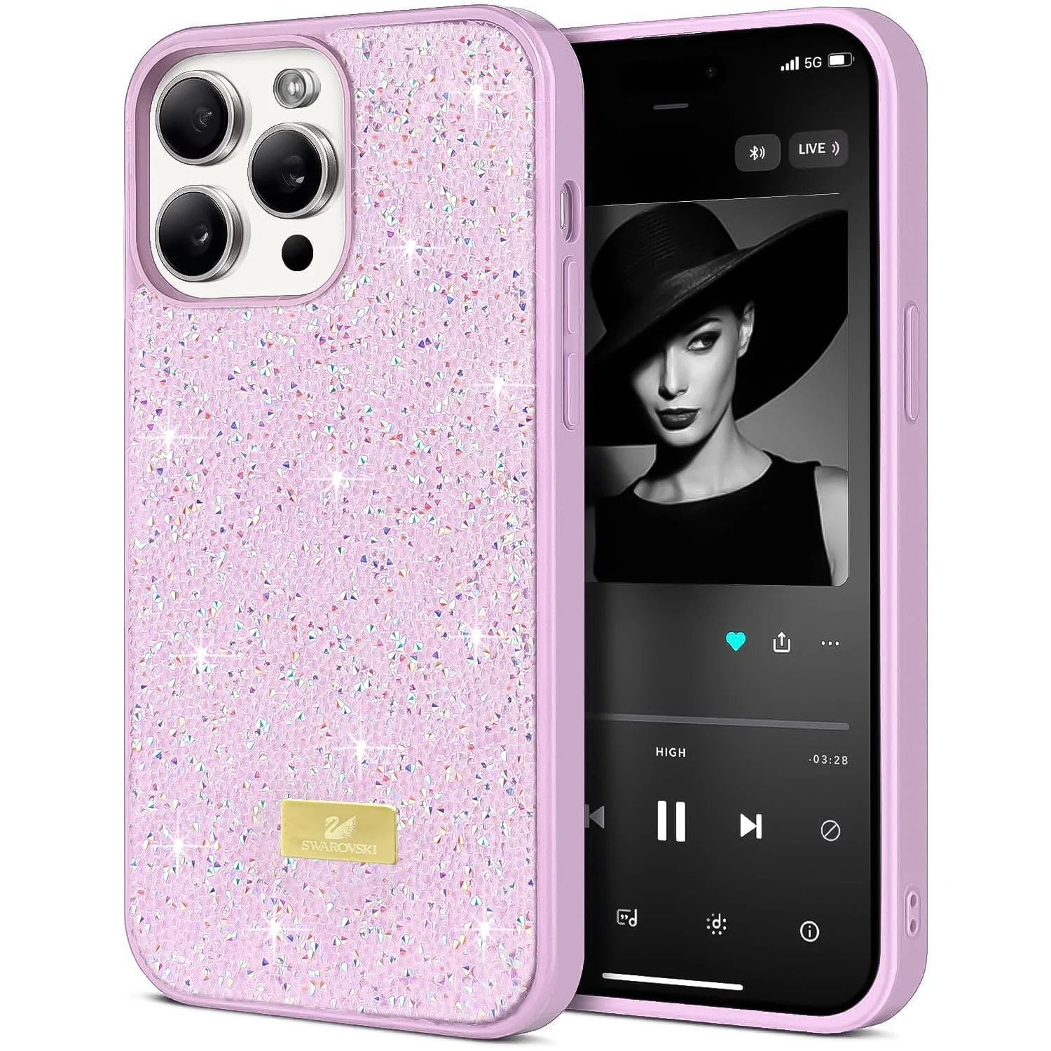 iPhone 16 Pro 6.3-inch Case Glitter / Sparkle Diamond Crystal Bling Case with Bling / Ultra Thin — DL3 Mobilak Glitter Protective Case for iPhone 16 Pro 6.3-inch, Supports wireless charging, Shock-absorbing protection, Scratch-resistant surface