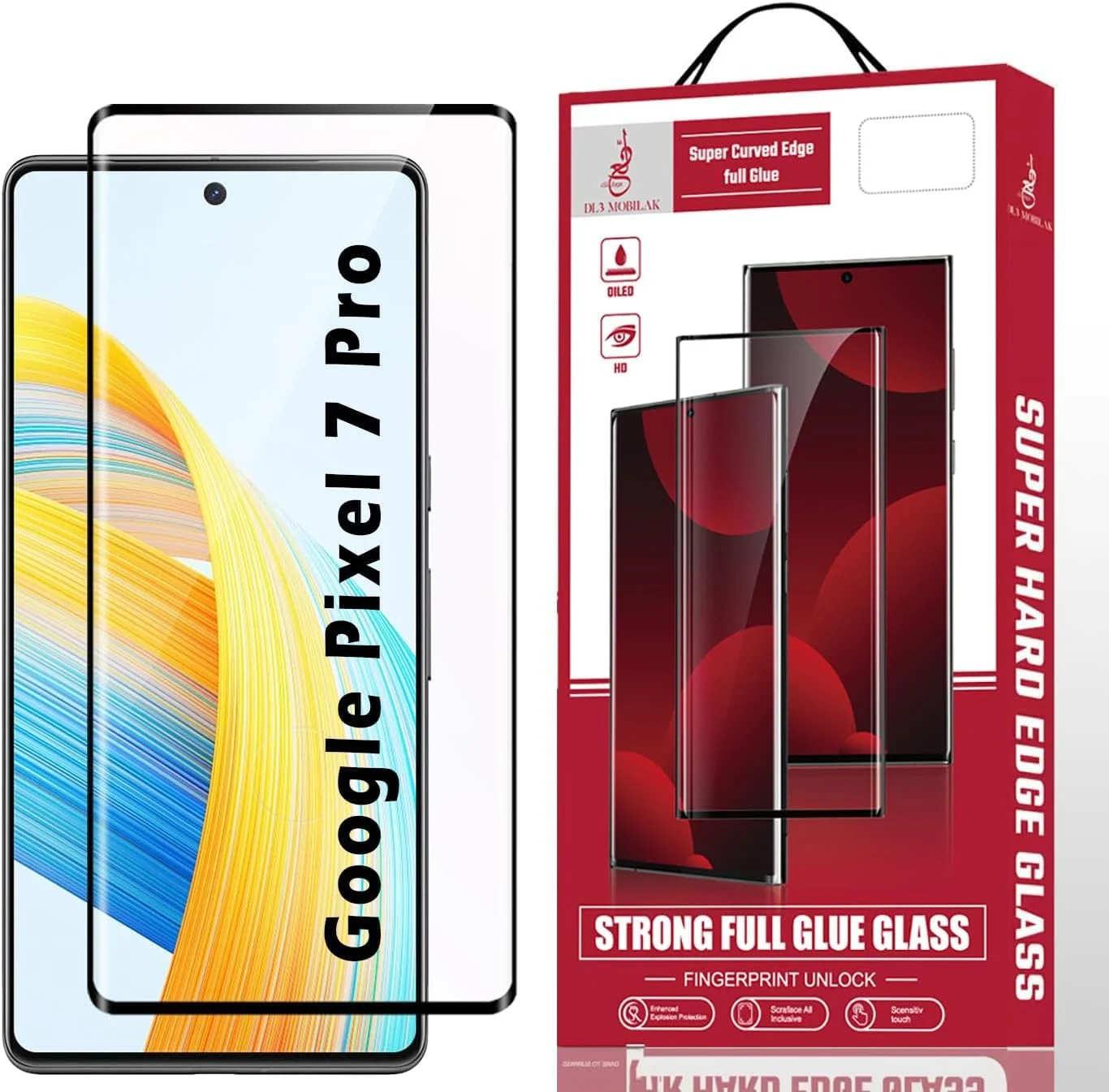 DL3 Mobilak Screen Protector for Google Pixel 7 Pro, Tempered Glass Screen Saver Premium HD Protective, Scratch Resistant, NO-Bubble, 9H Hardness, Full Coverage Film - Clear
