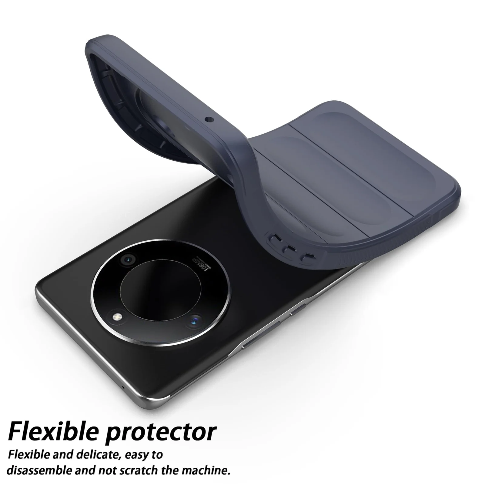 DL3 Mobilak Soft Silicone Protective Case for Honor X9b / Honor Magic 6 Lite 5G / Honor X50 with Camera Protection and Shockproof Design - Blue