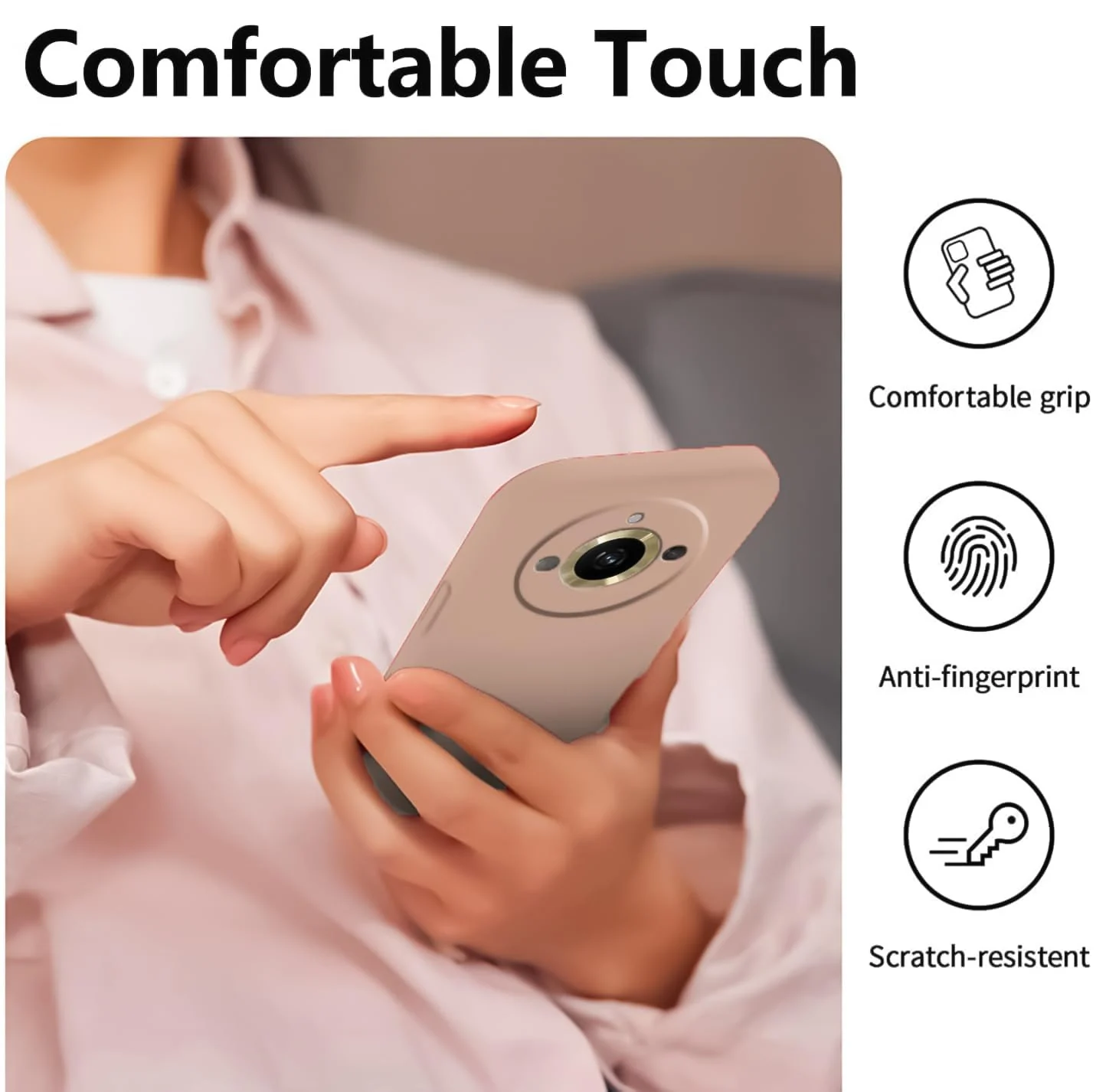 DL3 Mobilak Liquid Silicone Protective Case with Soft Microfiber Lining with Full Camera Protection for realme 11 Pro & realme 11 Pro+ Plus 5G - Light Orange