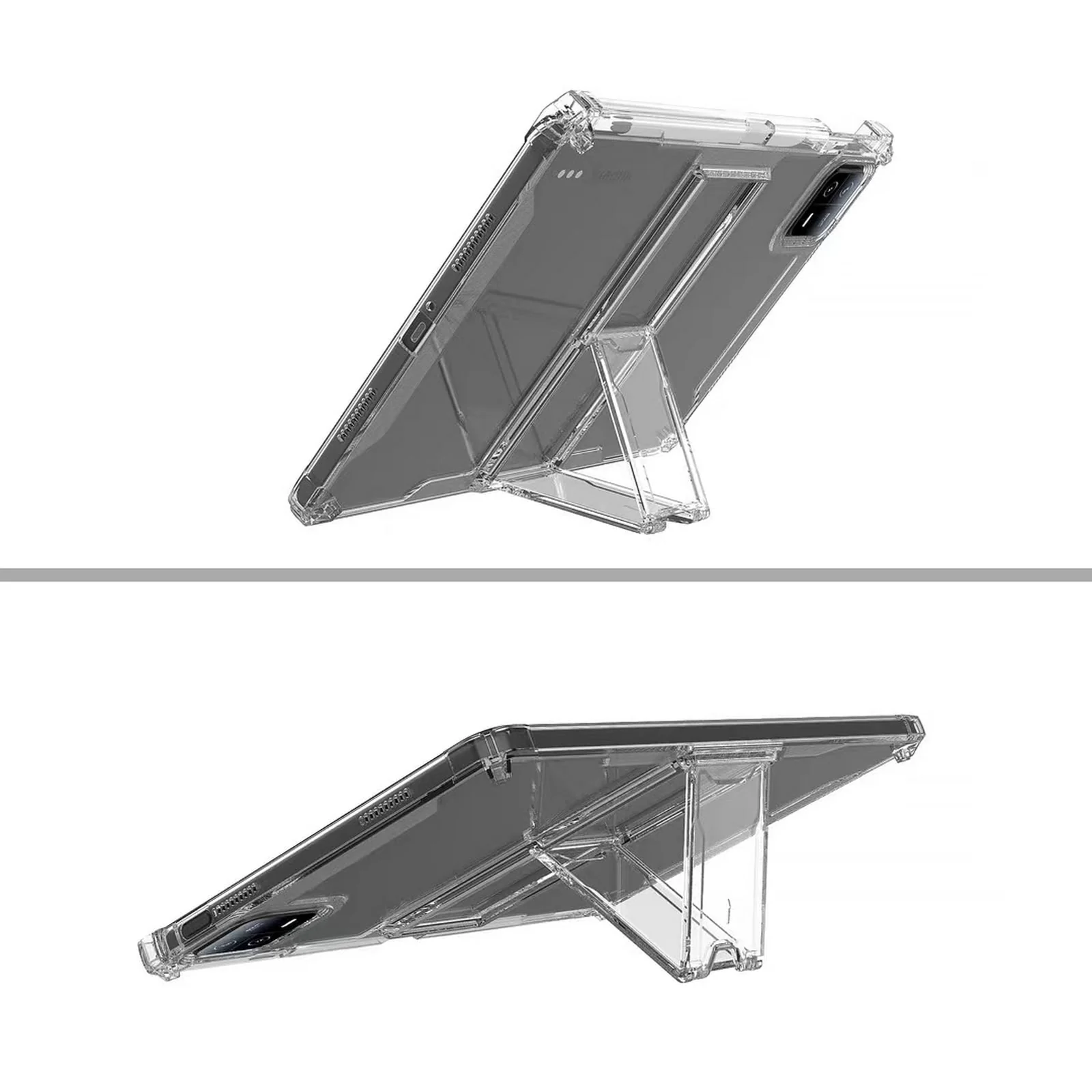 DL3 Mobilak Transparent Stand Case for Xiaomi Mi Pad 6/6 Pro (11-Inch, 2023 Model, 6th Generation) Case Shockproof, Slim Lightweight Anti-Yellowing Bumper, Kickstand Cover, with Pencil Holder - Clear