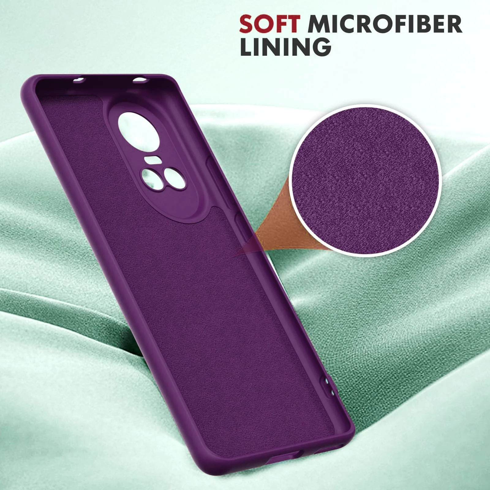 DL3 Mobilak Liquid Silicone Protective Case with Soft Microfiber Lining for OPPO Reno 10 - Violet