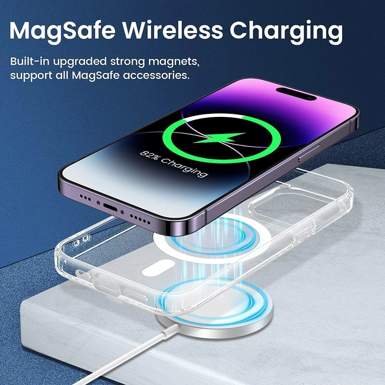 DL3 Mobilak for iPhone 13 Case & iPhone 14 Case [Compatible with MagSafe] [Strong Magnet] [Non-Yellowing] Magnetic Slim Thin Bumper Phone Cover, Lightweight, and Durable - Clear