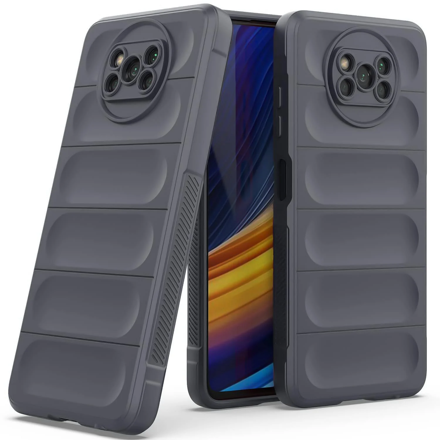 DL3 Mobilak Flexible Silicone and TPU Protective Case with Camera Protection for Xiaomi Poco X3 NFC / Poco X3 / Poco X3 Pro - Dark Gray