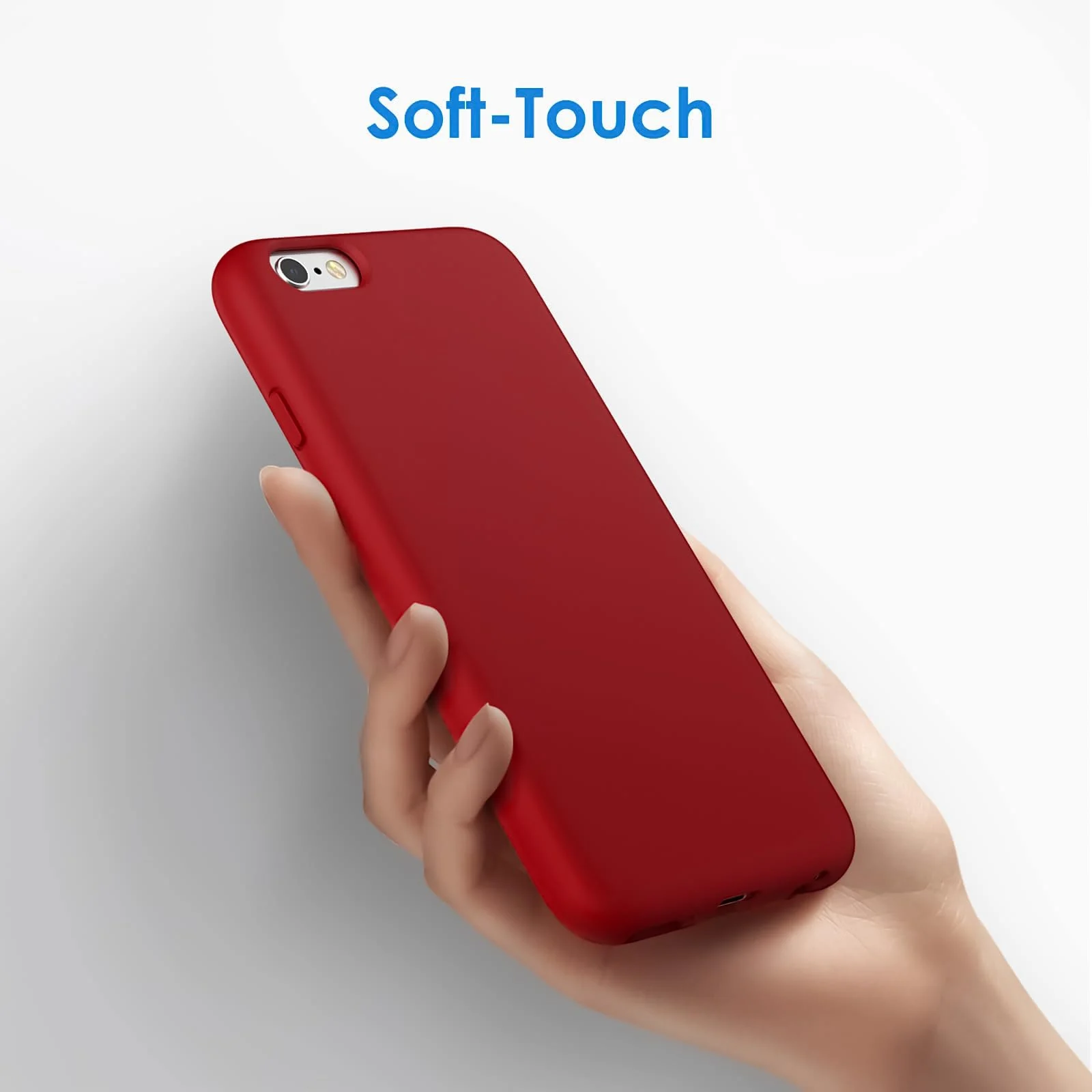 DL3 Mobilak Liquid Silicone Case for iPhone 6 / 6S, Shock-absorbing protection, Scratch-resistant surface, Soft microfiber lining - Dark Red