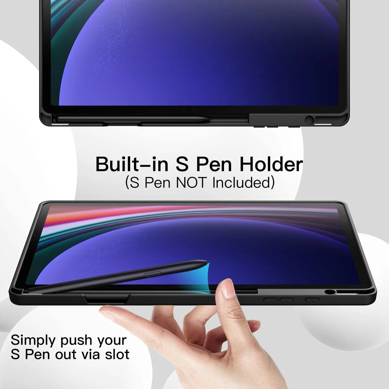 DL3 Mobilak Xiaomi Pad 6/Pad 6 Pro Case with Pen Holder 11.0 inch 2023, Soft TPU Back Trifold Stand Protective Smart Cover Flip for Xiaomi Pad 6/Pad 6 Pro, Auto Wake&Sleep - Black