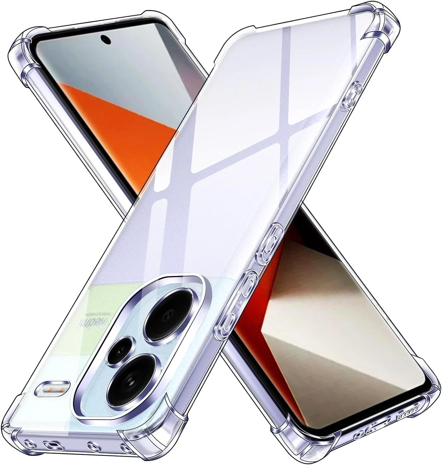 DL3 Mobilak Case Compatible with Xiaomi Redmi Note 13 Pro Plus 5G (Not for Note 13 Pro 5G), Cover Silicone TPU Gorilla Anti-shock Protector Camera Shockproof Corners - Clear