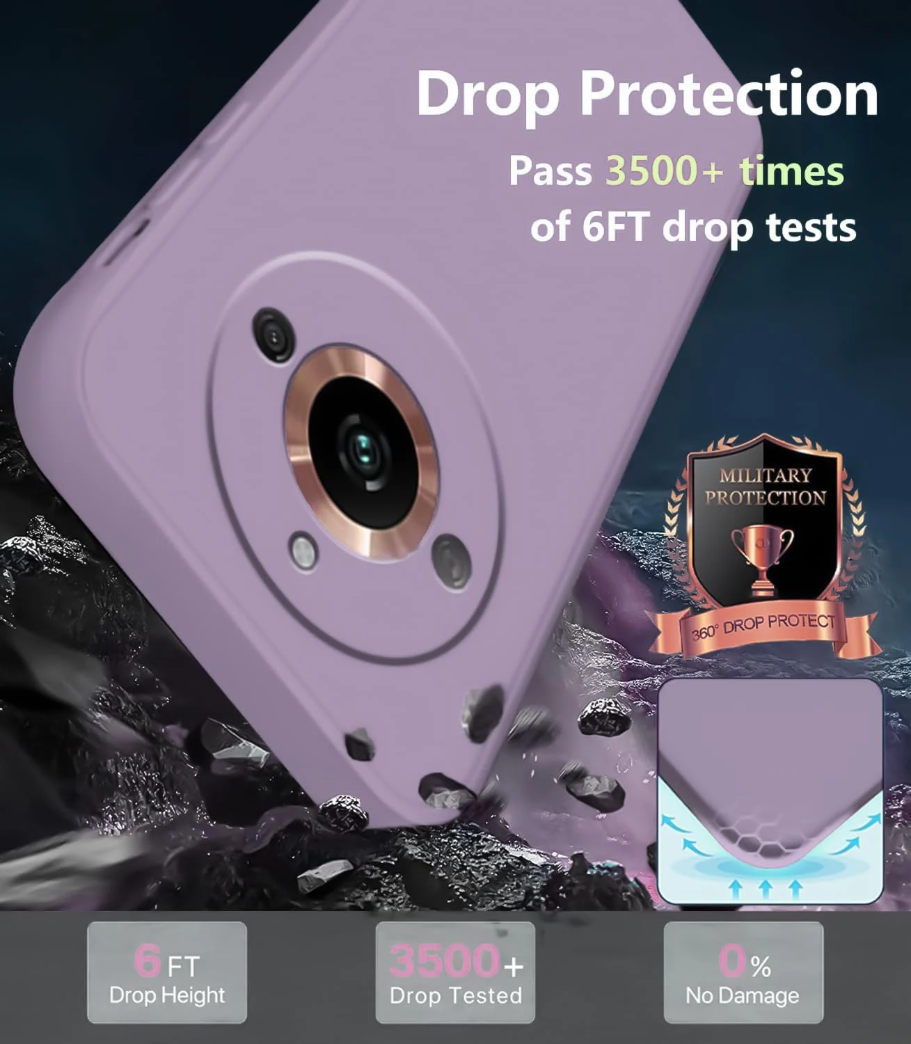 DL3 Mobilak Liquid Silicone Protective Case with Soft Microfiber Lining with Full Camera Protection for realme 11 Pro & realme 11 Pro+ Plus 5G - Lavender