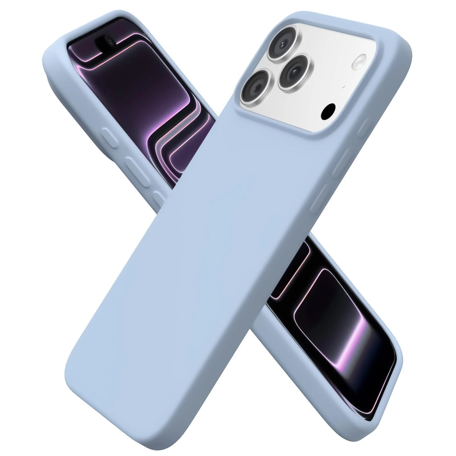 DL3 Mobilak Liquid Silicone Protective Case with Soft Microfiber Lining for iPhone 17 Pro Max 6.9-Inch - Sky Blue
