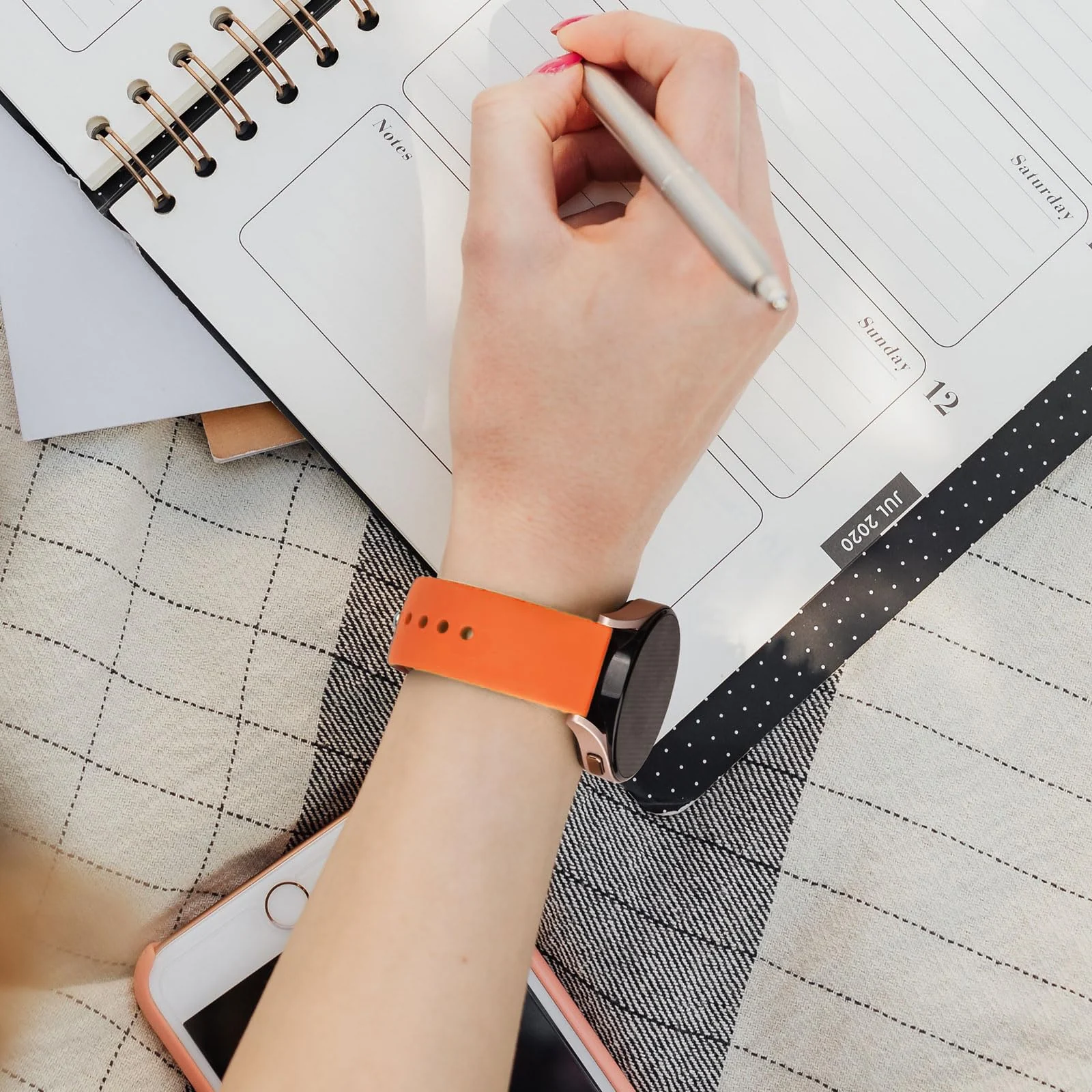 DL3 Mobilak Straps Compatible with Xiaomi Redmi Watch 5 Active/Redmi Watch 5 Lite Bracelets for Men Women, 22mm Soft Silicone Strap, Waterproof Adjustable Band Sports Replacement - Orange
