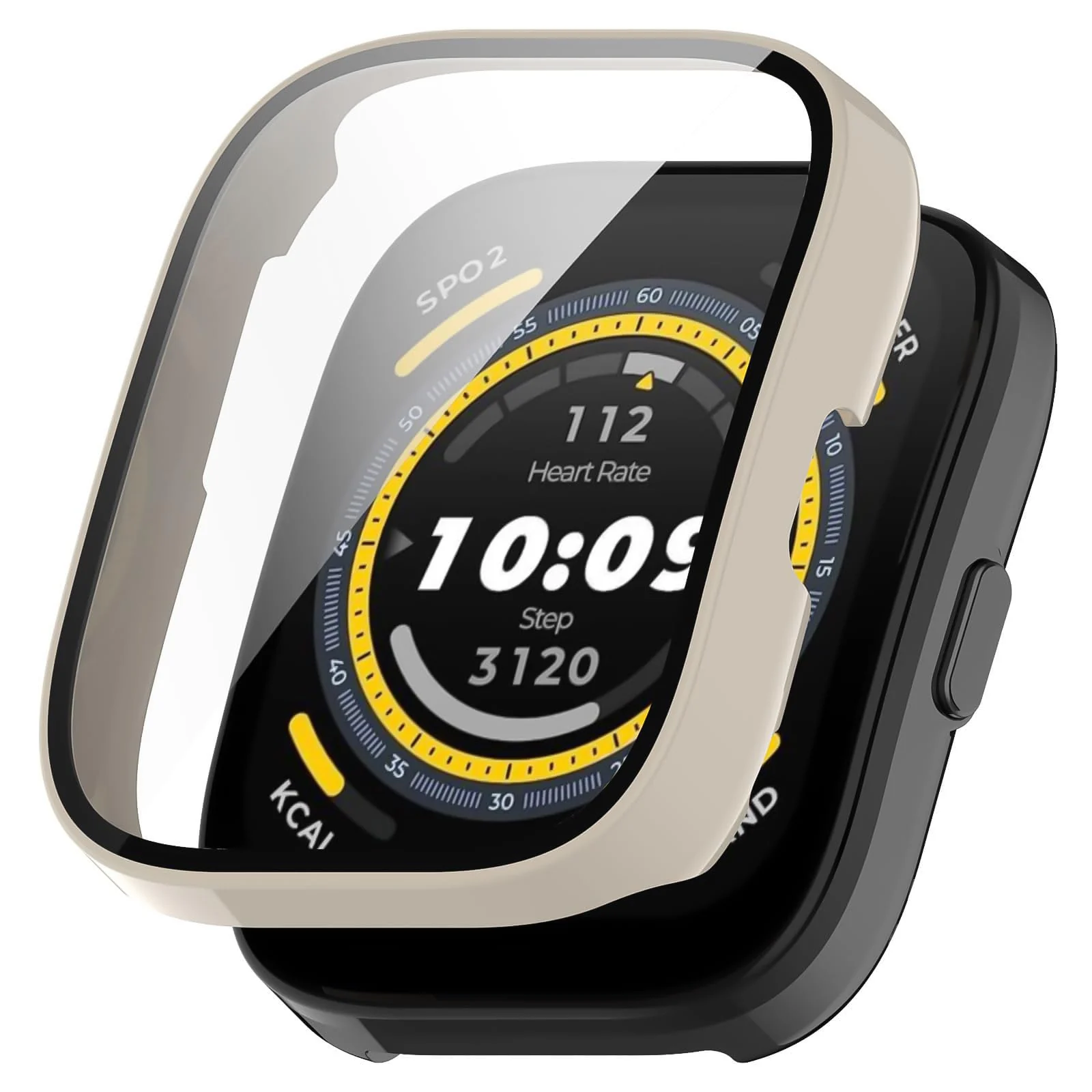 DL3 Mobilak Case with Screen Protector for Amazfit Bip 5, Bumper Full Coverage Hard PC Overall Protective Cover, Built-in Tempered Glass Film High Sensitivity For Amazfit Bip 5 (A2215)
