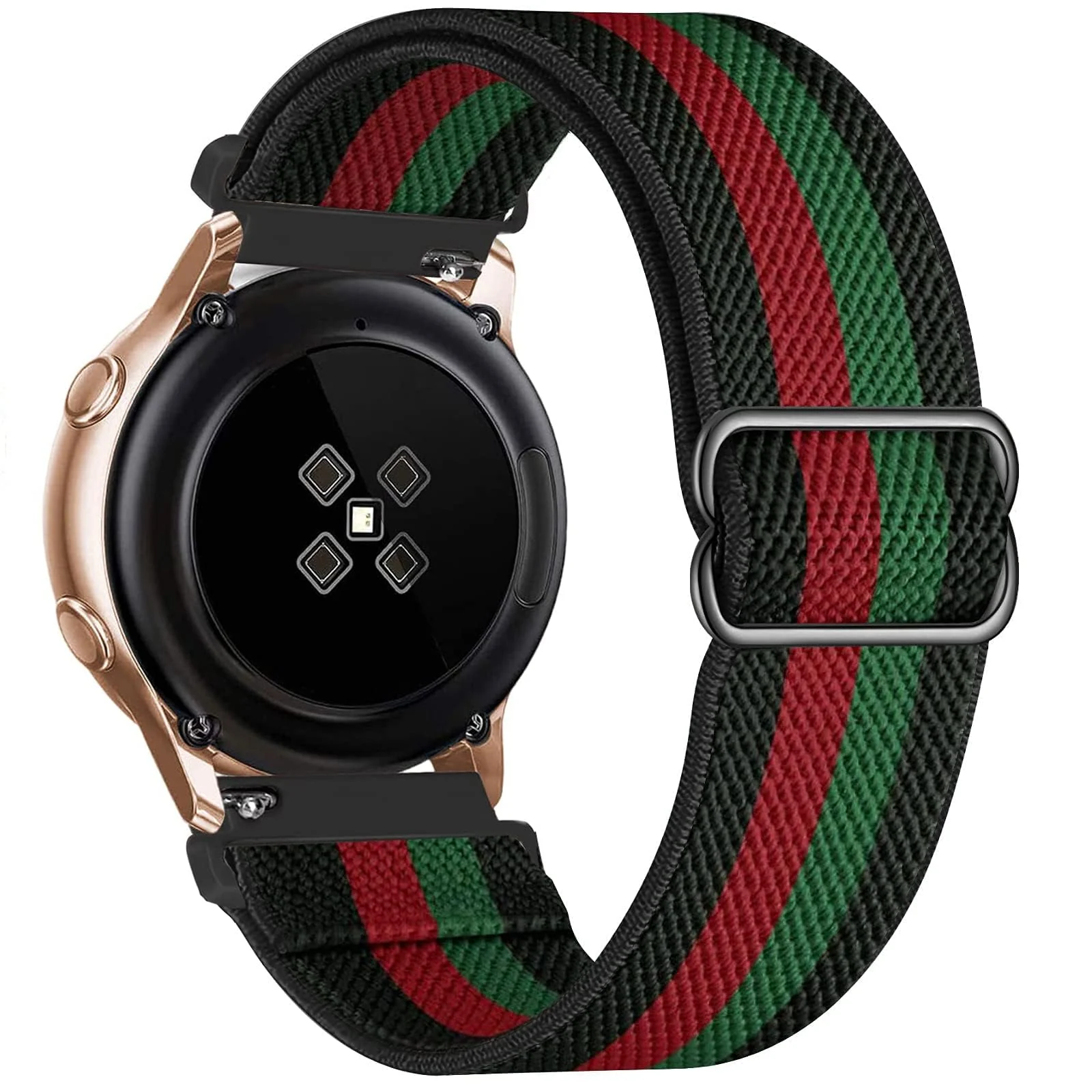 Dl3 Mobilak Elastic Bands Compatible with Samsung Galaxy Watch 6 5 4 Bands 40MM 44MM/Watch 5 Pro Band 45MM/Watch 4 6 Classic Bands 42MM 43MM 46MM 47MM, Stretchy Nylon Solo Loop Strap (Black/Green/Red)