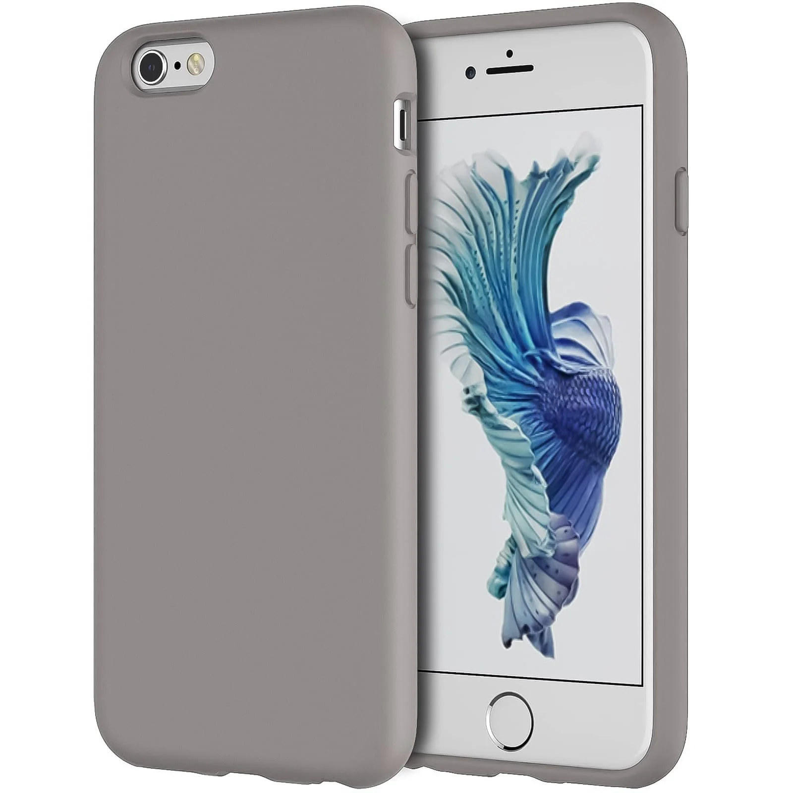 DL3 Mobilak Liquid Silicone Protective Case for iPhone 6 Plus / 6S Plus with Camera Protection and Microfiber Lining - A Stone