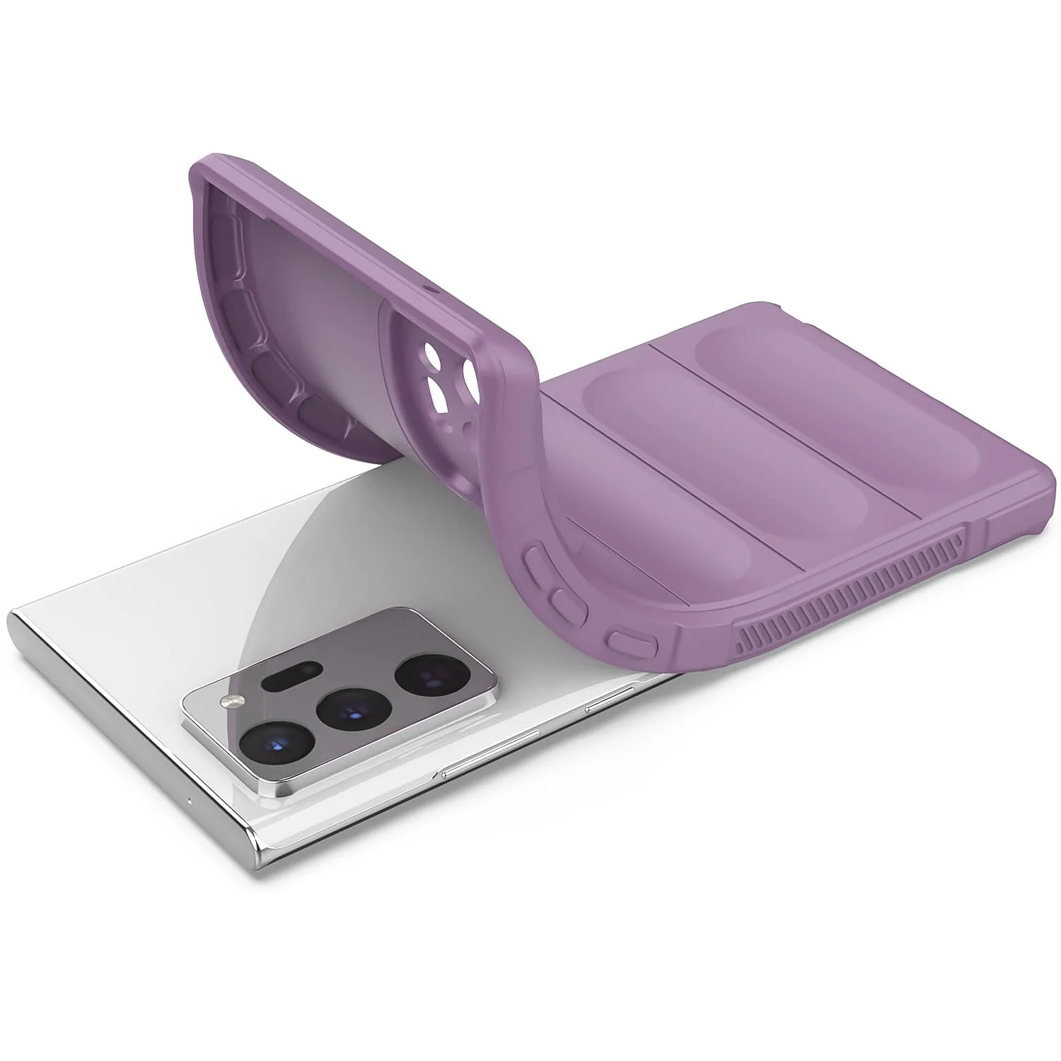 DL3 Mobilak Flexible Silicone and TPU Protective Case with Camera Protection for Samsung Galaxy Note 20 Ultra - Purple
