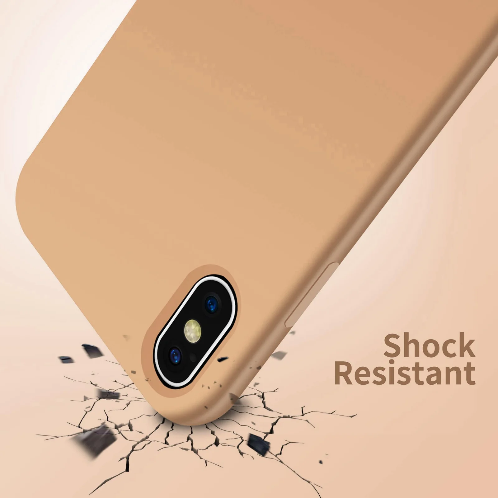 DL3 Mobilak Liquid Silicone Protective Case with Soft Microfiber Lining for iPhone X / iPhone XS - Desert 2