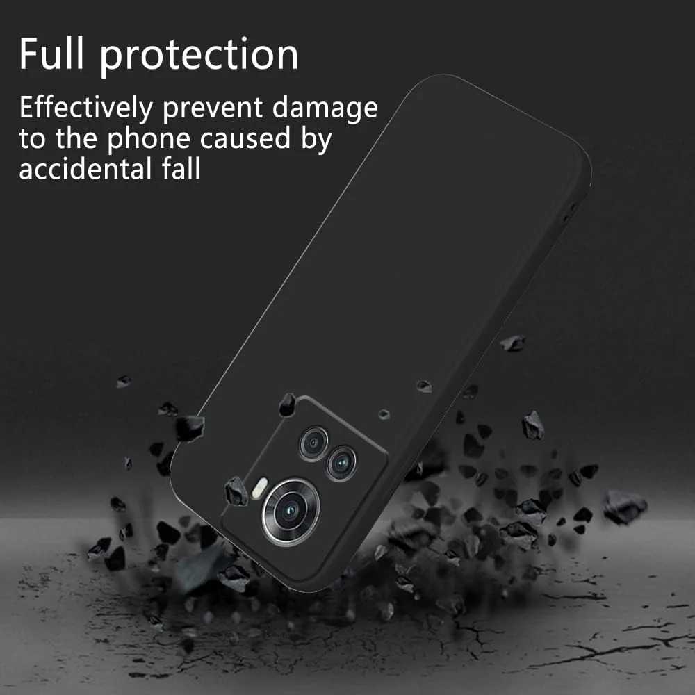 DL3 Mobilak OnePlus 10R Case, Soft Flexible Silicone Gel Rubber Bumper Cover, Full Body Shockproof Protective Phone Case - Black