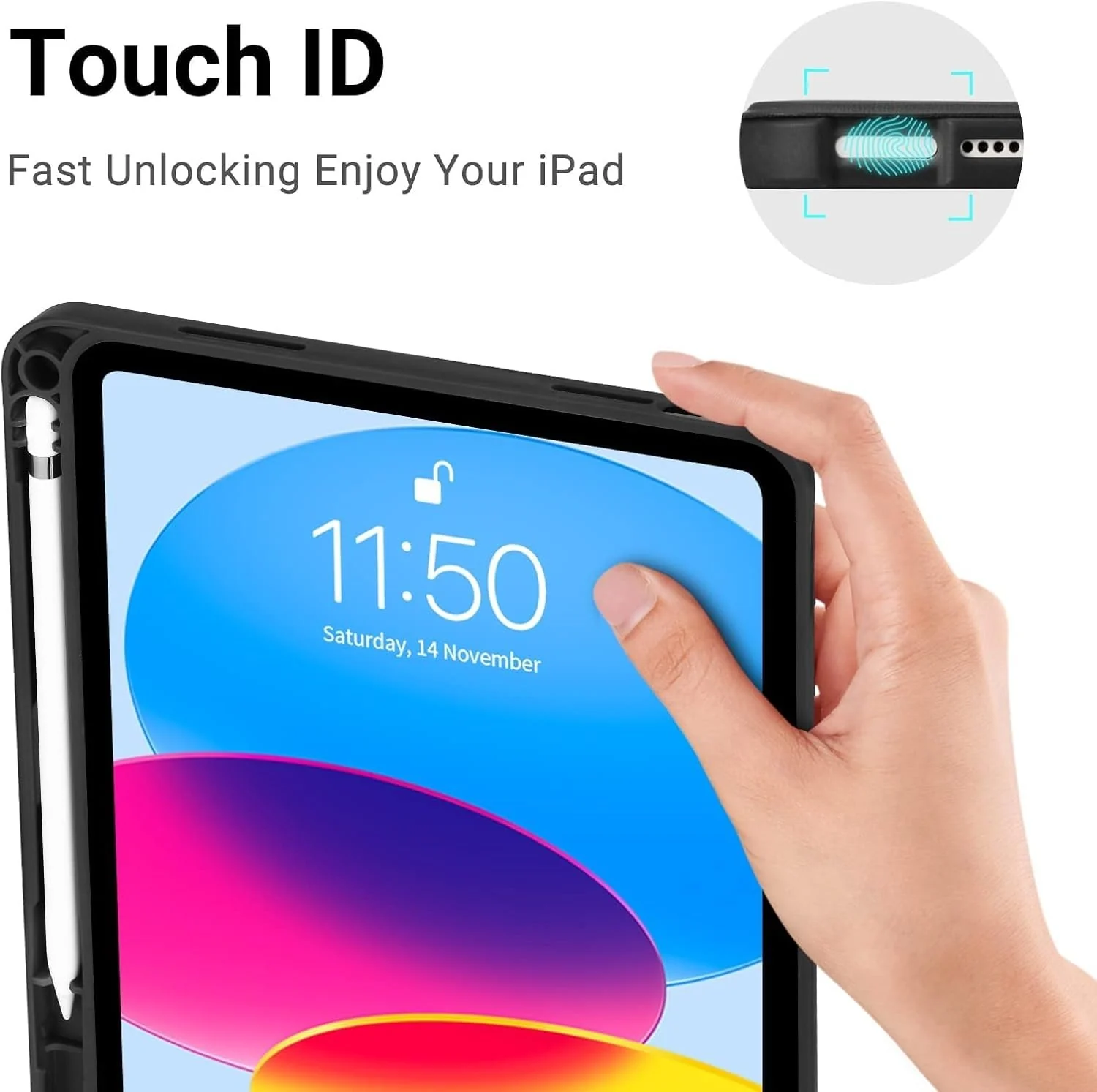 DL3 Mobilak iPad (A16) 11th Generation 11 Inch 2025/10th Generation 10.9 Inch 2022 with Pencil Holder, iPad 10 Flexible TPU Back Shell Smart Trifold Stand Protective Cover Auto Wake/Sleep - Black