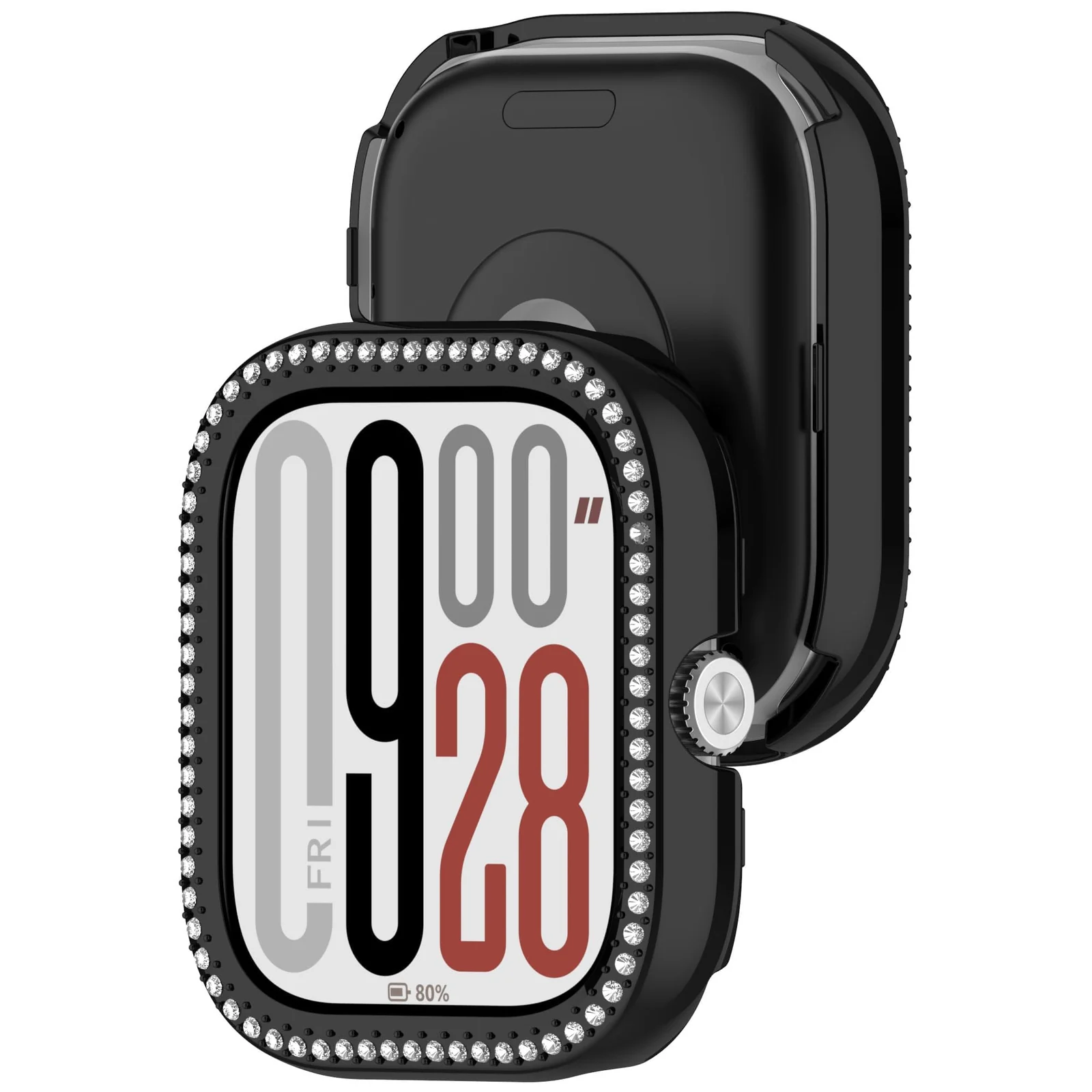 DL3 MOBILAK Bling Hard PC Watch Bumper Case for Xiaomi Redmi Watch 4 and Redmi Watch 5 - Black