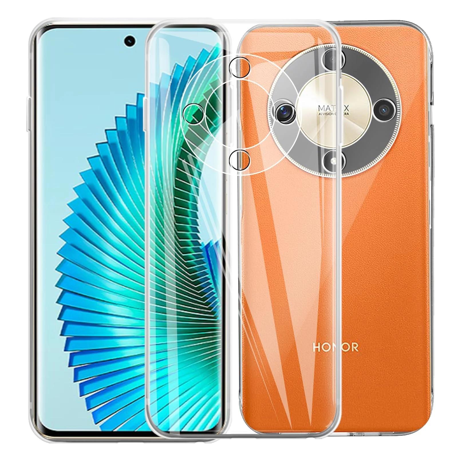 DL3 Mobilak Case Compatible with Honor X9b / Honor Magic 6 Lite 5G, Case Crystal Soft TPU Gel Case Flexible Silicone Anti-Scratch Camera Protection TPU Cover - Clear