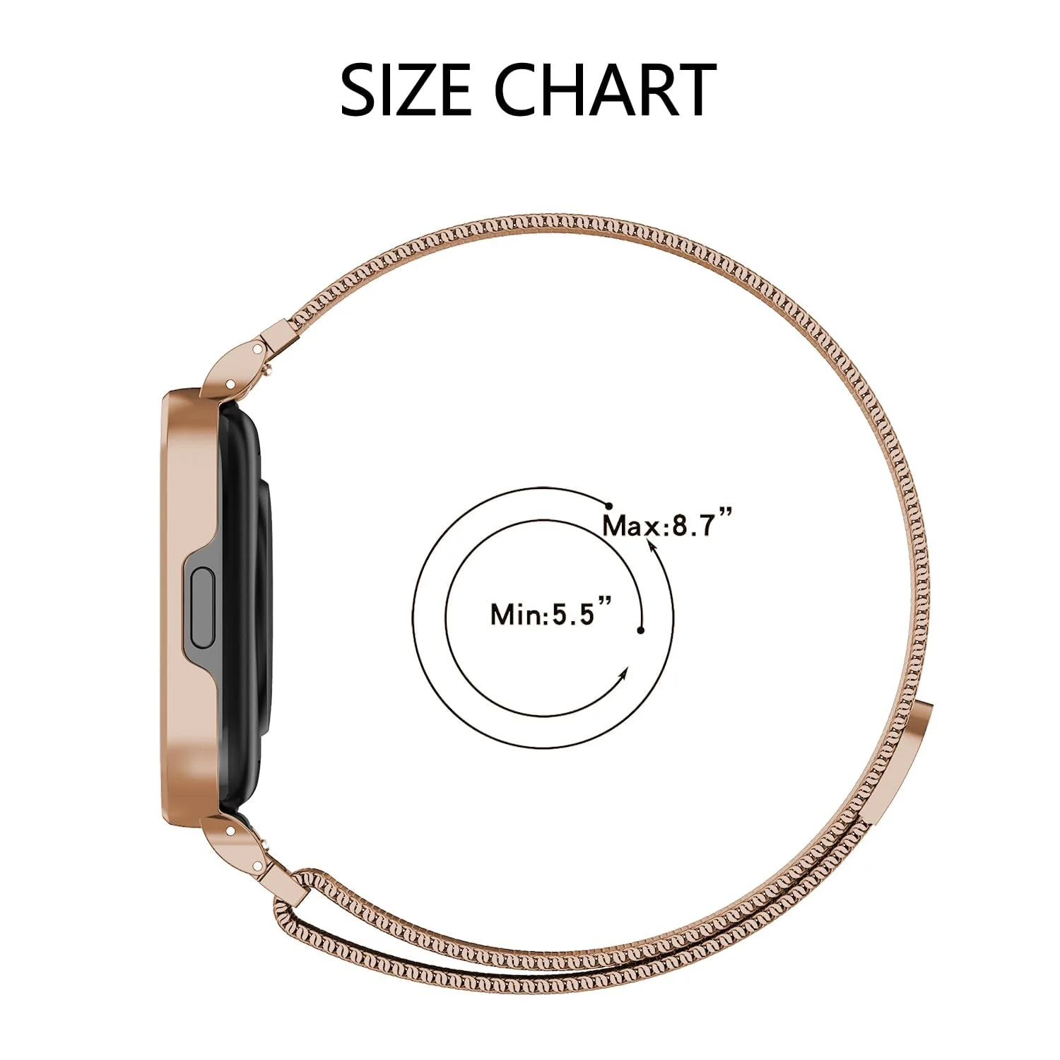 DL3 Mobilak Strap Compatible with Xiaomi Redmi Watch 3 (Not Fit Watch 3 Active), Magnetic Metal Stainless Steel Adjustable Wristbands Breathable Watch Bands for Xiaomi Redmi Watch 3 - Rose Gold
