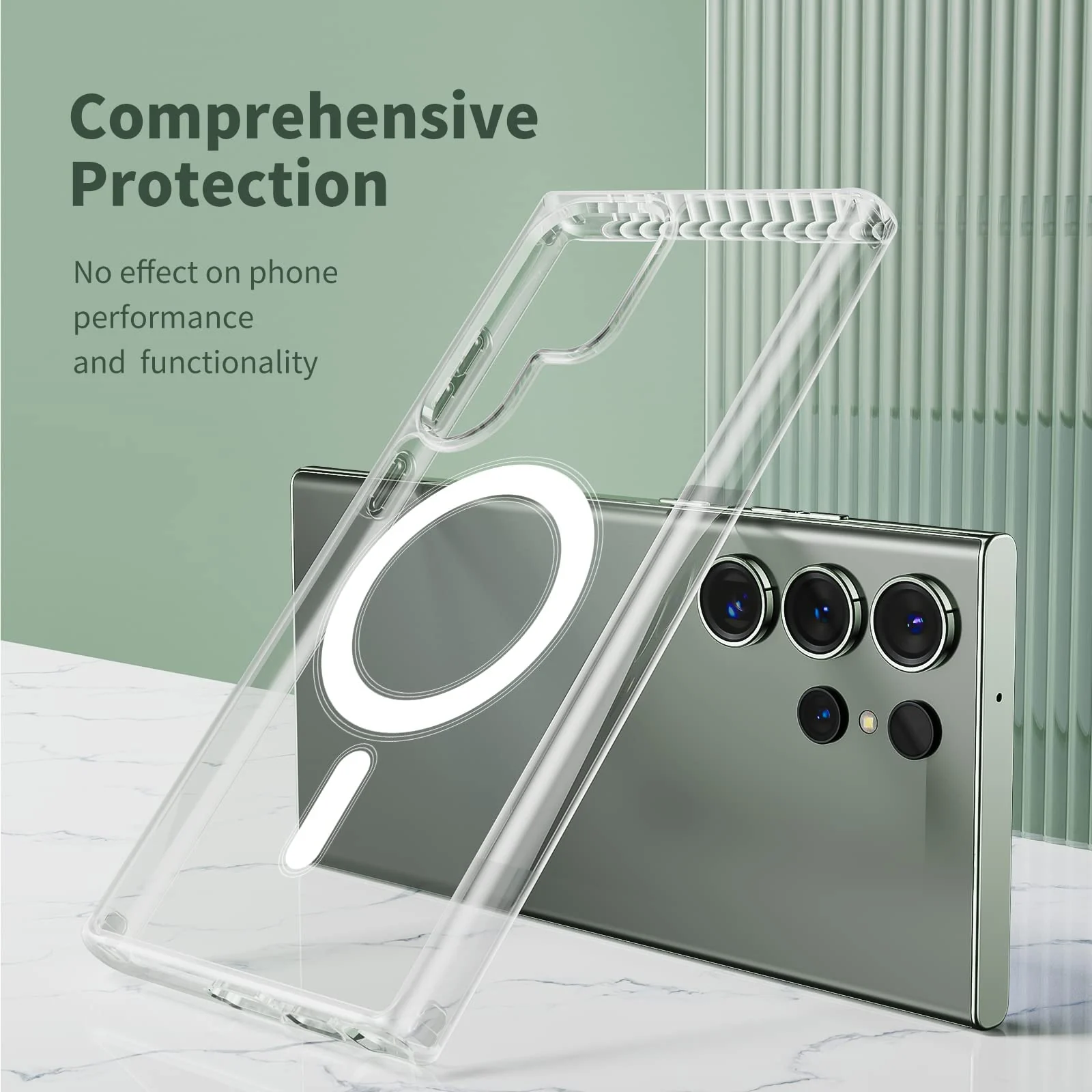 DL3 Mobilak MagSafe-Compatible Clear Magnetic Case for Samsung Galaxy S23 Ultra - Clear