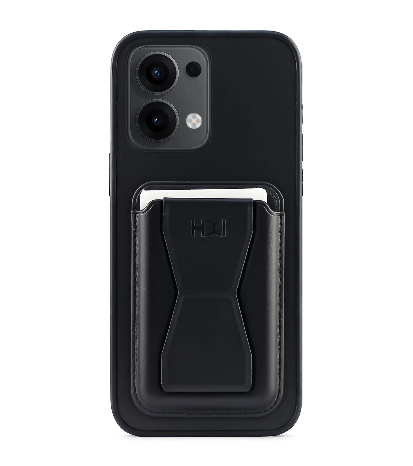 DL3 Mobilak Leather Wallet Case Compatible with OPPO Reno 13 5G, Leather Back Cover With TPU Frame, Shockproof Protective Phone Case with Card Holder Stand - Black